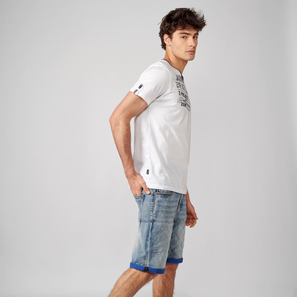 Camiseta Hombre Cuello Pico Estampado en el Pecho – Koroshi 2111MC04
