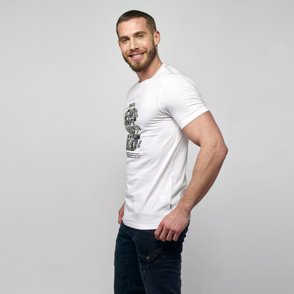 Camiseta Hombre Cuello Redondo Estampado Gráfico – Koroshi 2111MC21
