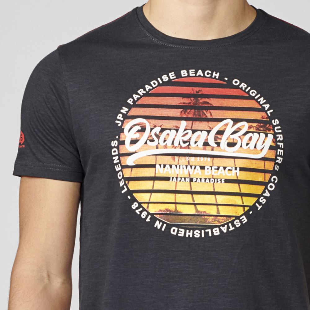 Camiseta Hombre Estampado Tropical Osaka Bay – Koroshi 2111MC27