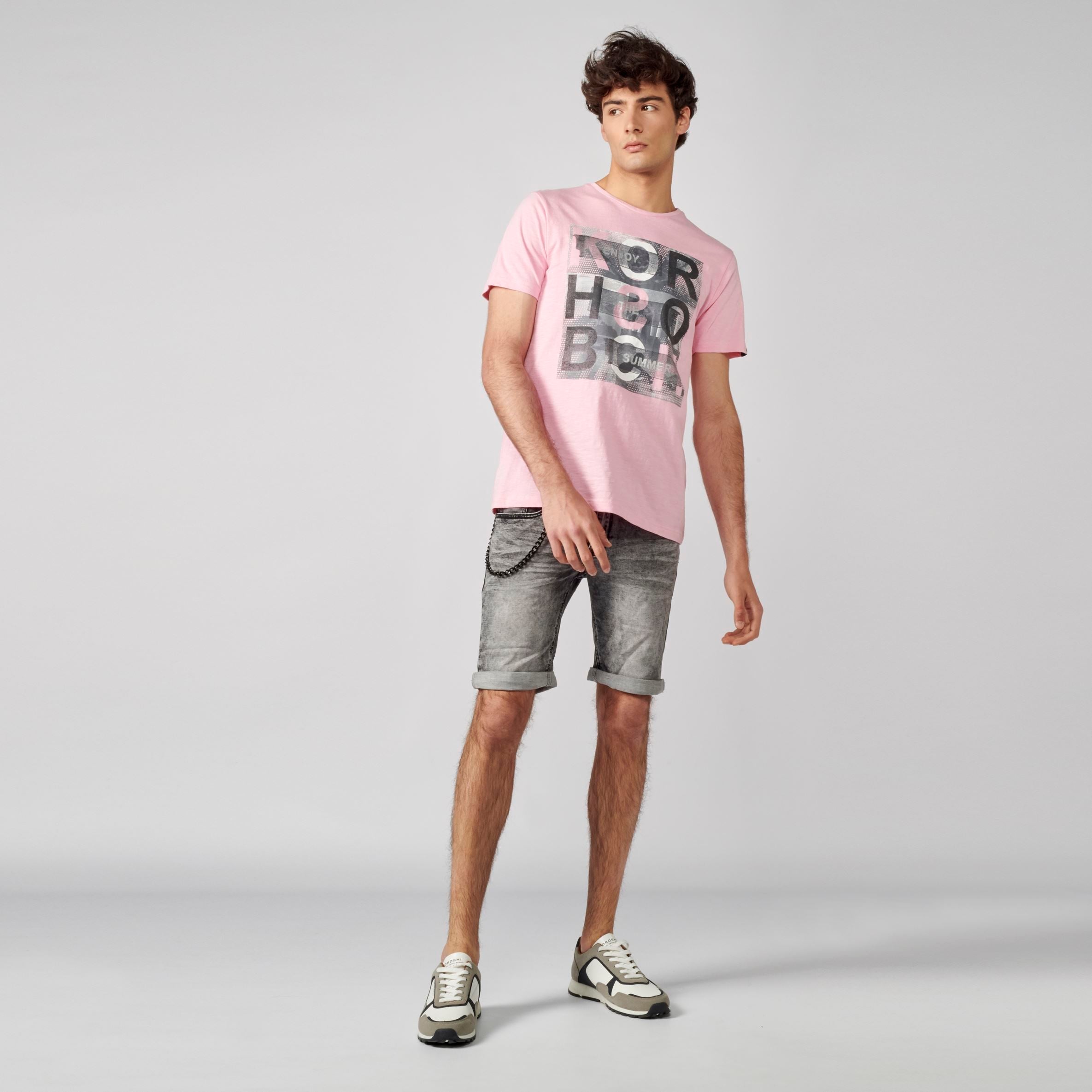 Camiseta Manga Corta Hombre Estampado Gráfico – Koroshi 2111MC28