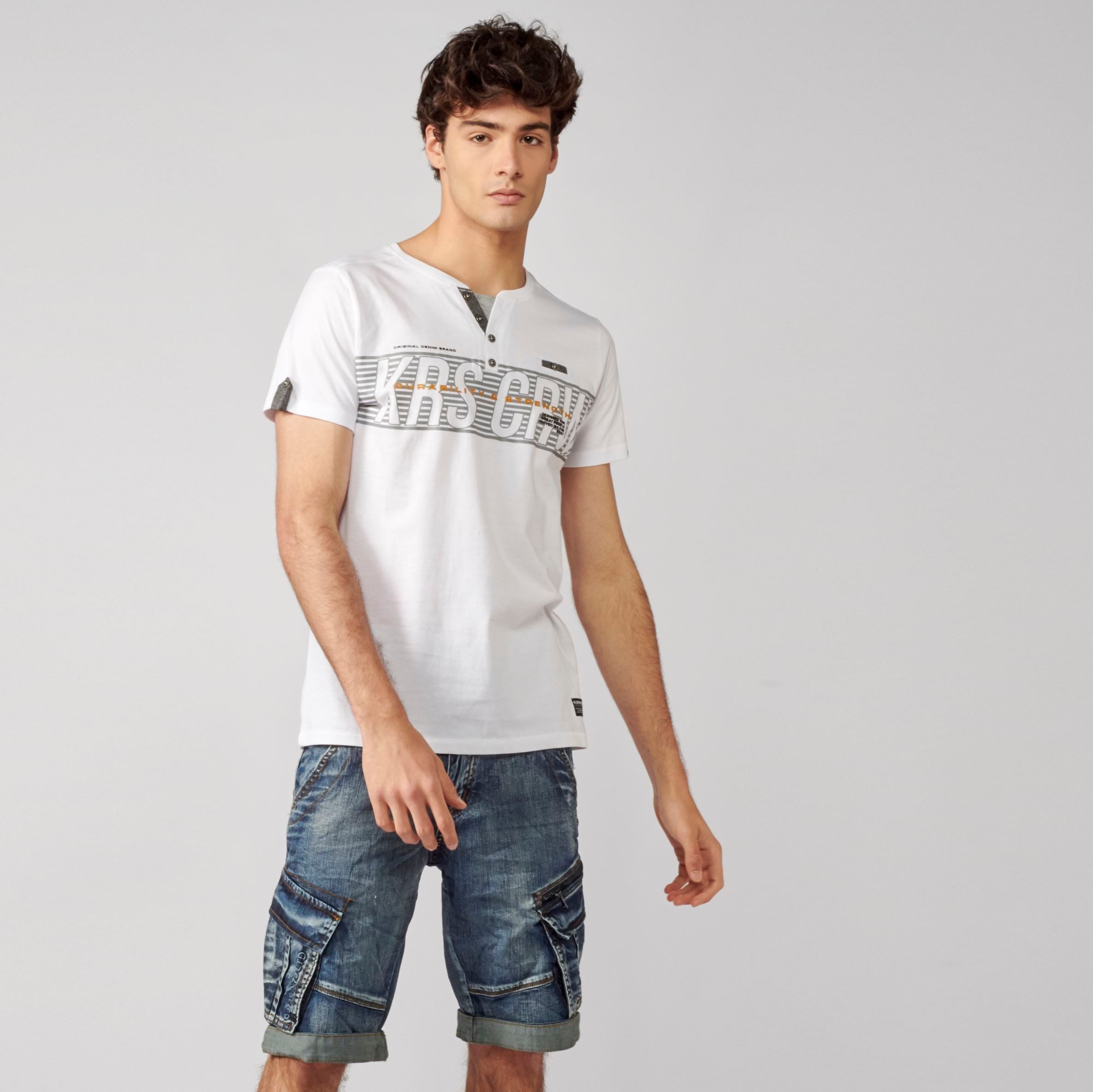 Camiseta Hombre Cuello Panadero Estampada – Koroshi 2111MC36