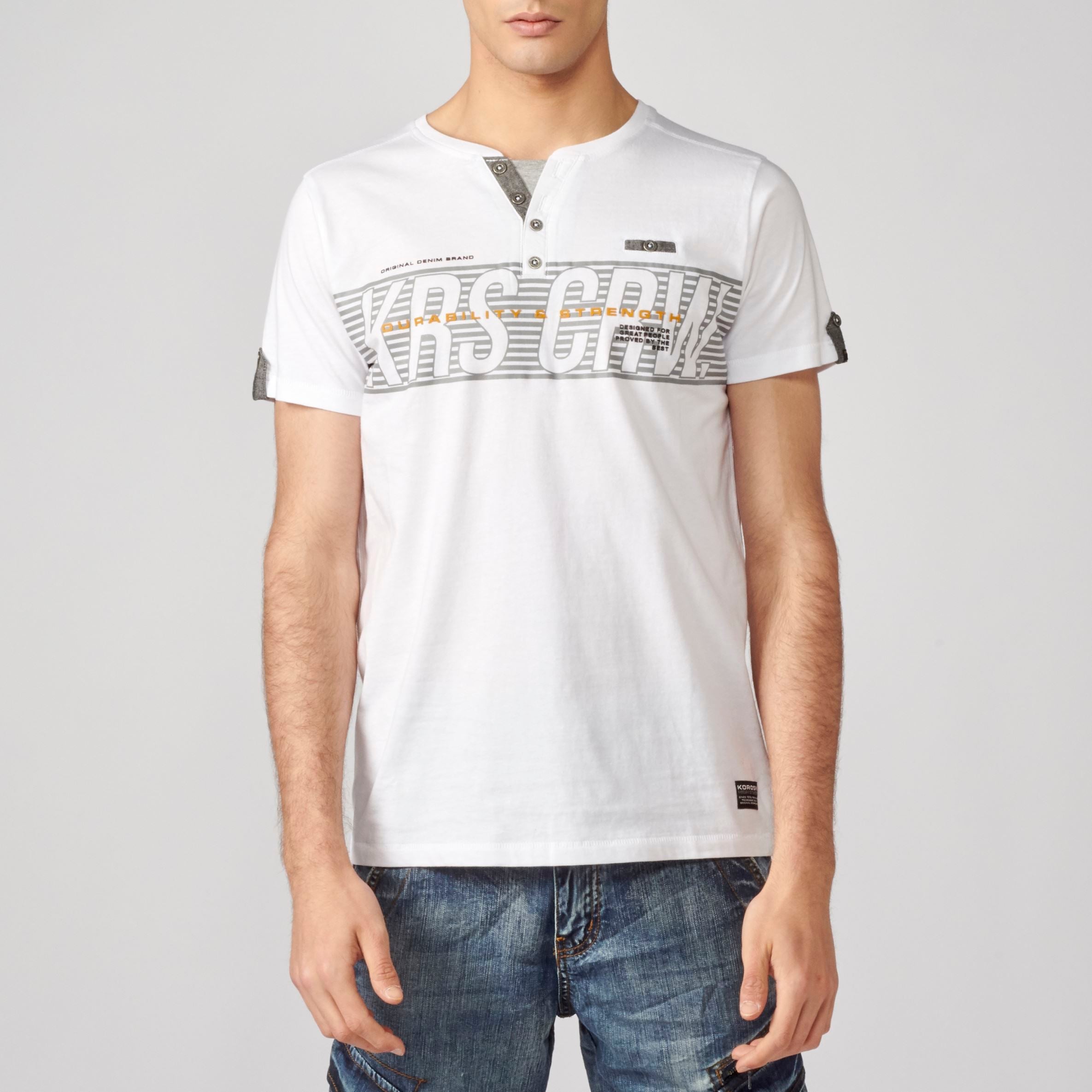 Camiseta Hombre Cuello Panadero Estampada – Koroshi 2111MC36
