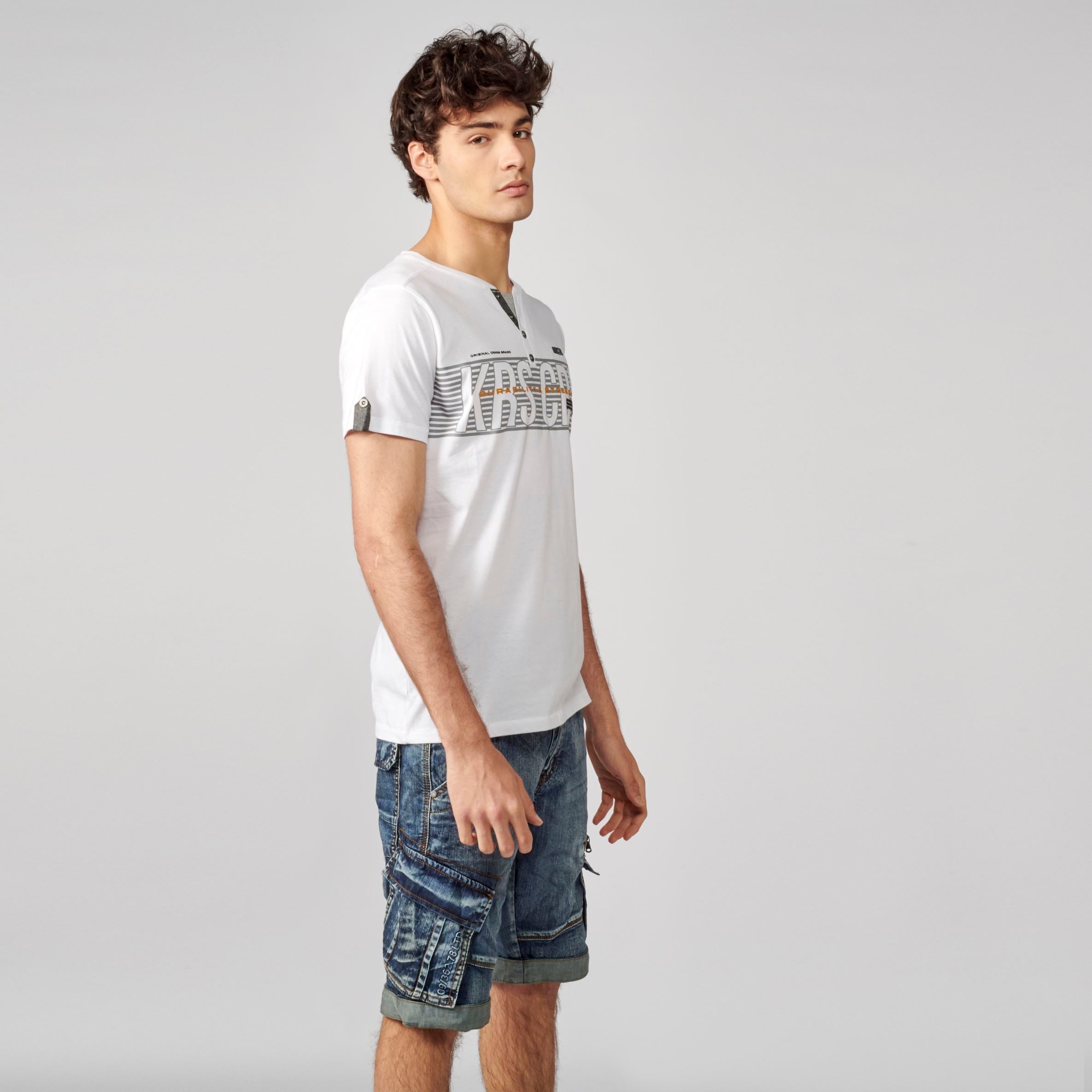 Camiseta Hombre Cuello Panadero Estampada – Koroshi 2111MC36