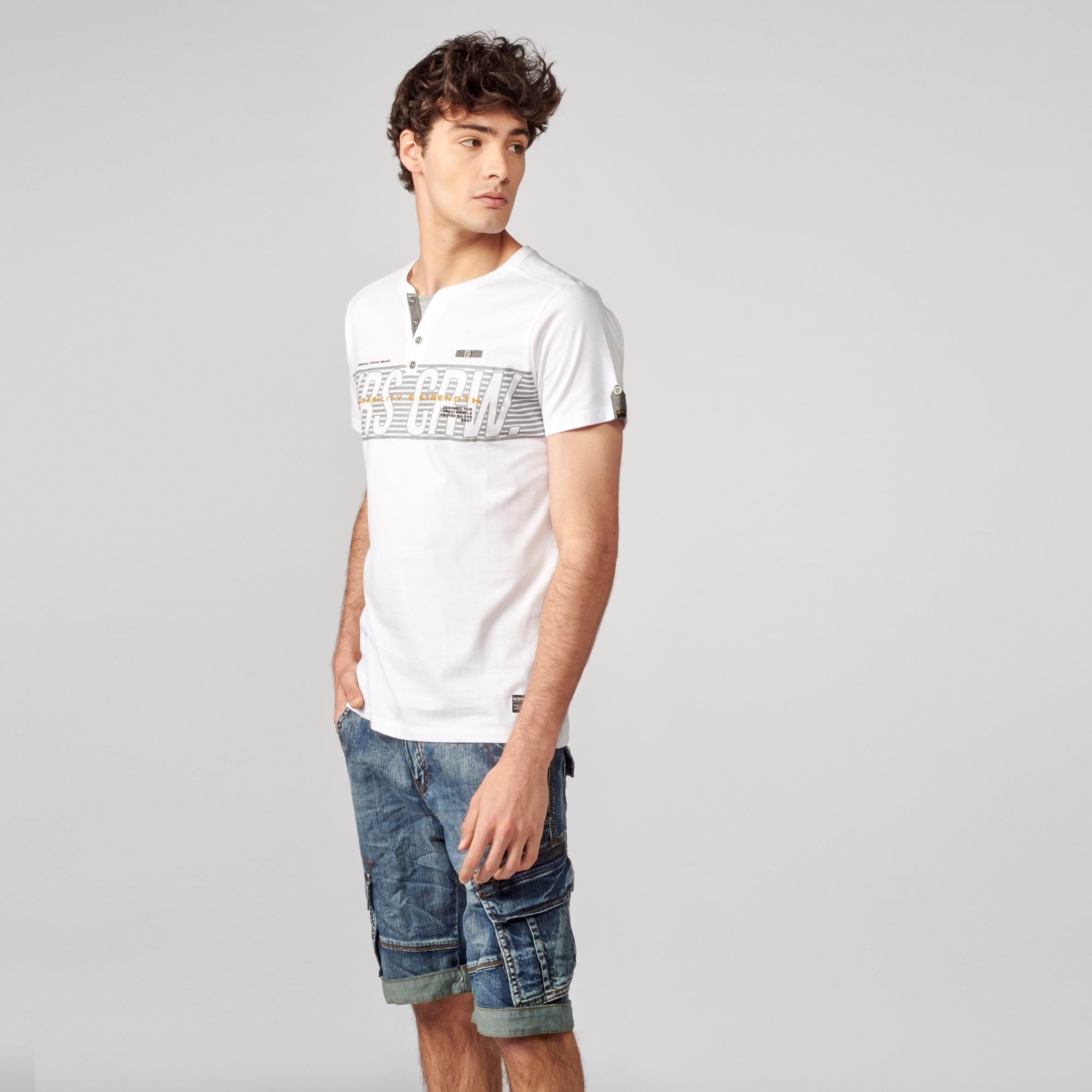 Camiseta Hombre Cuello Panadero Estampada – Koroshi 2111MC36