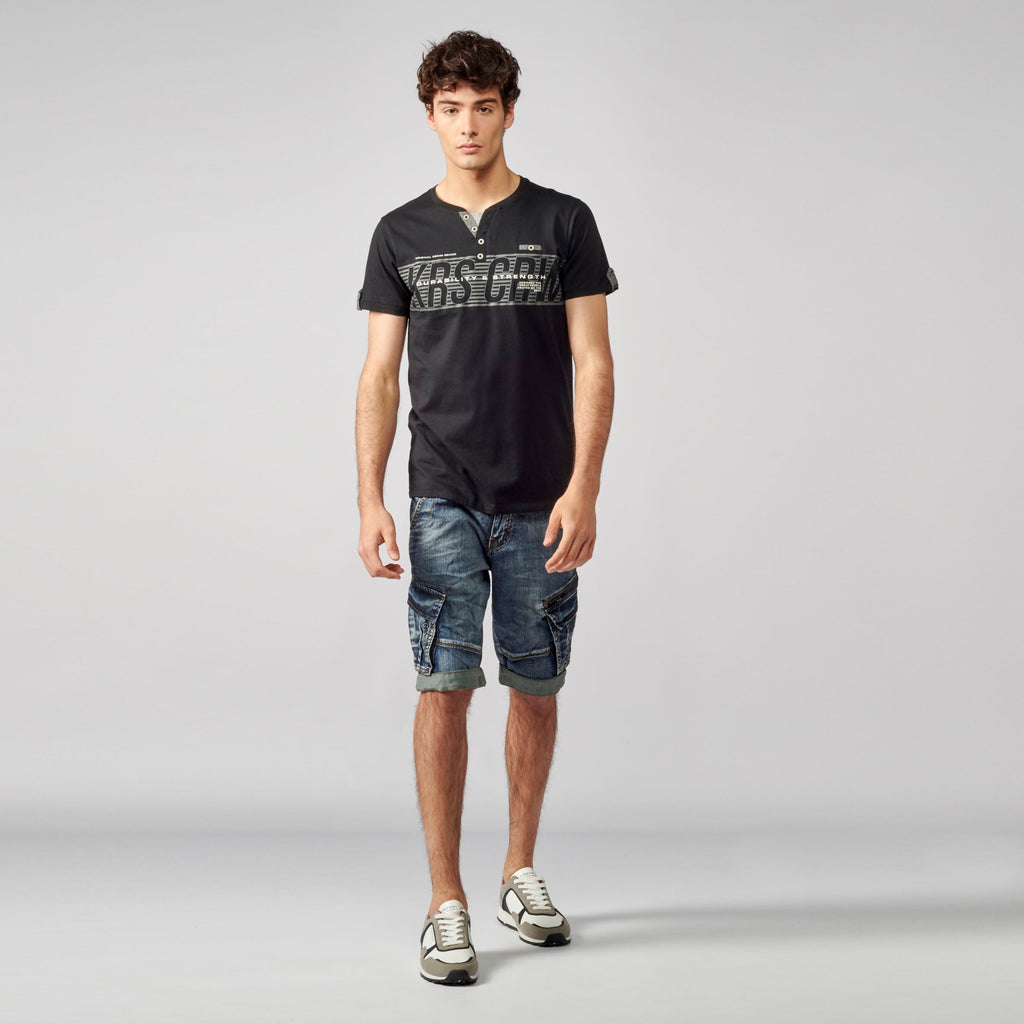 Camiseta Hombre Cuello Panadero Estampada – Koroshi 2111MC36