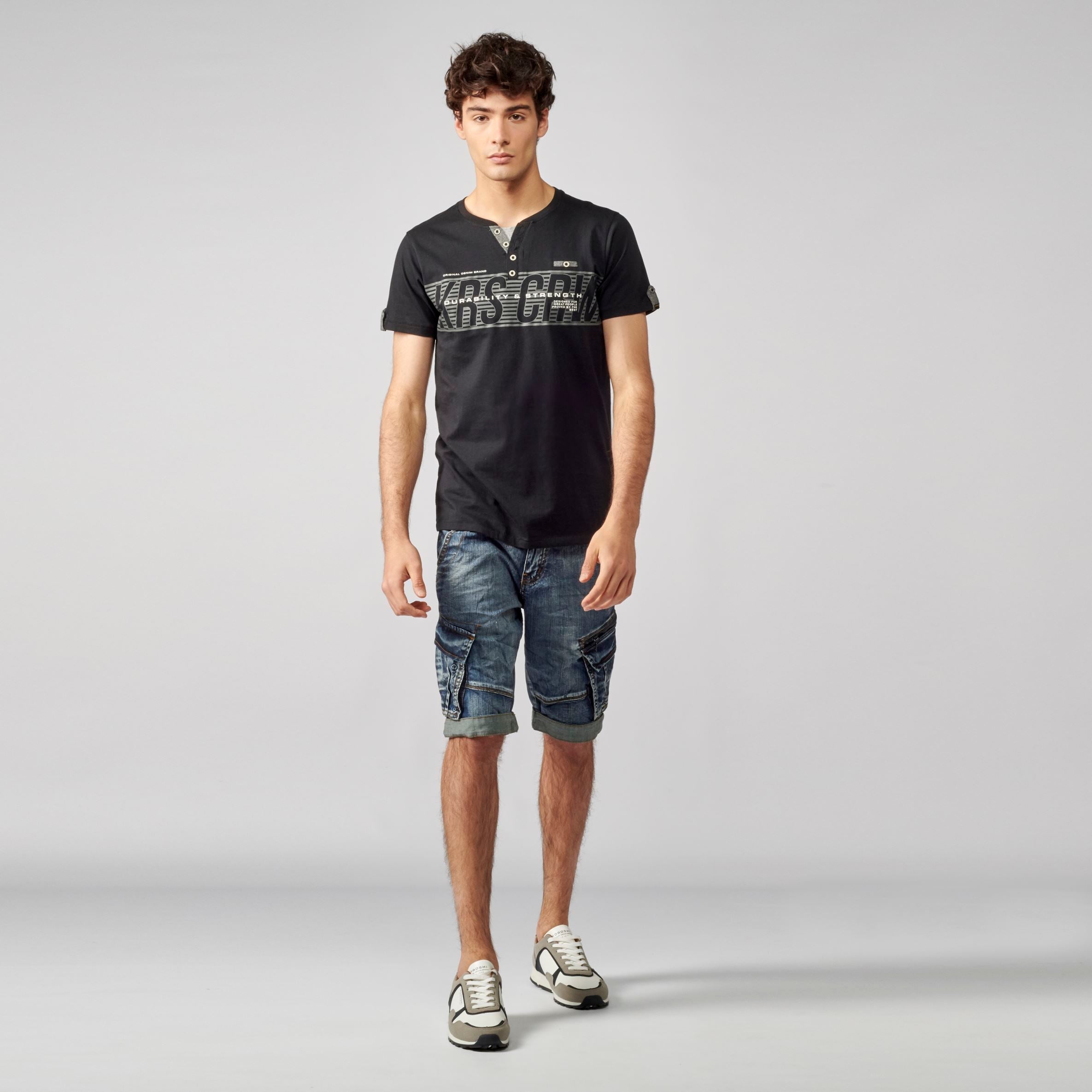 Camiseta Hombre Cuello Panadero Estampada – Koroshi 2111MC36