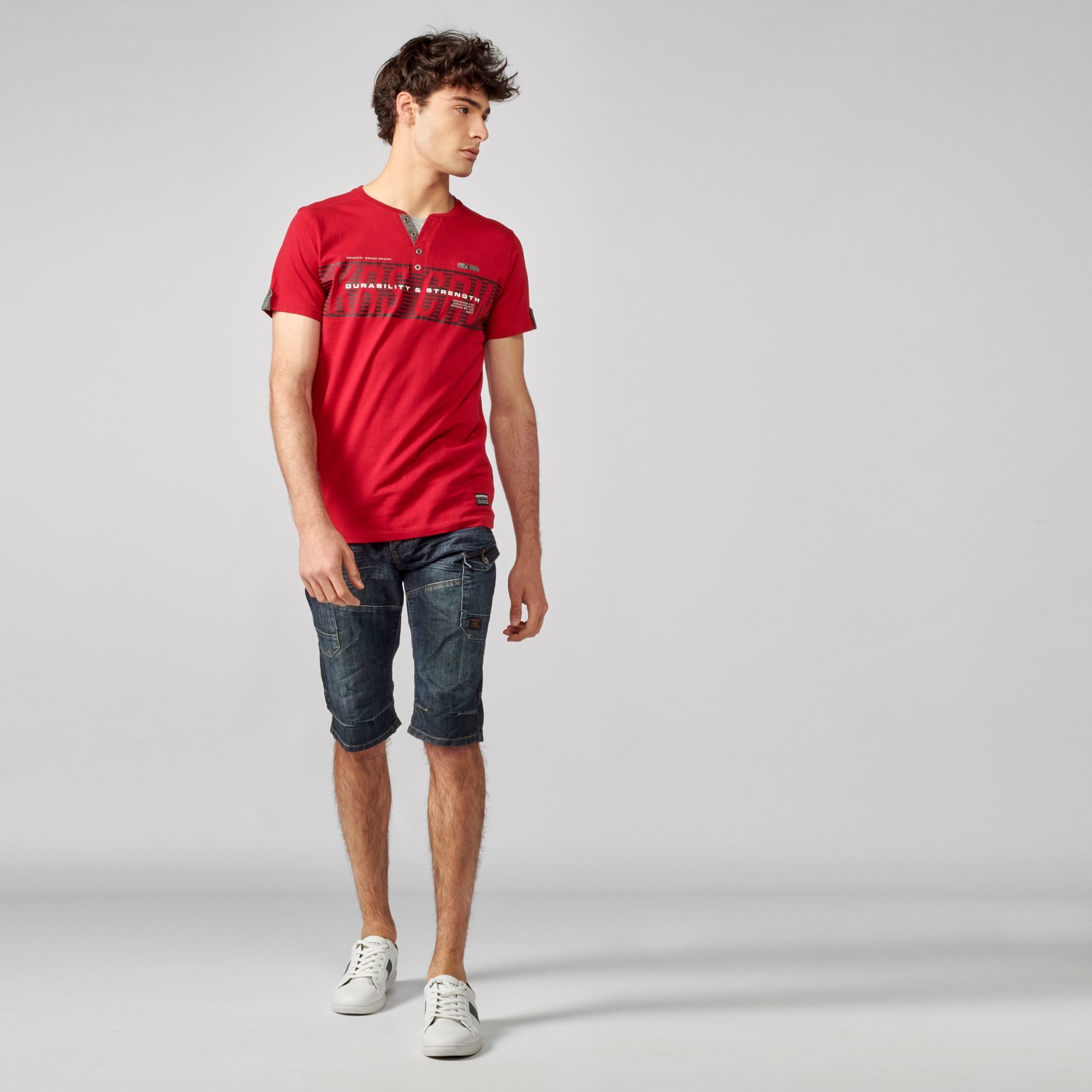 Camiseta Hombre Cuello Panadero Estampada – Koroshi 2111MC36