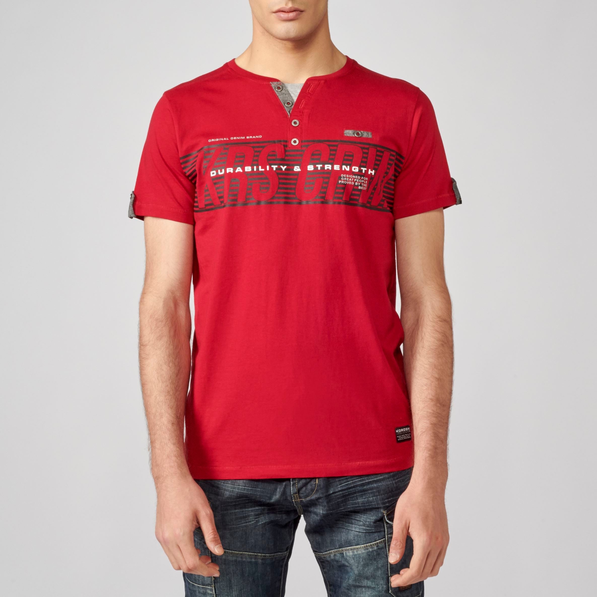 Camiseta Hombre Cuello Panadero Estampada – Koroshi 2111MC36