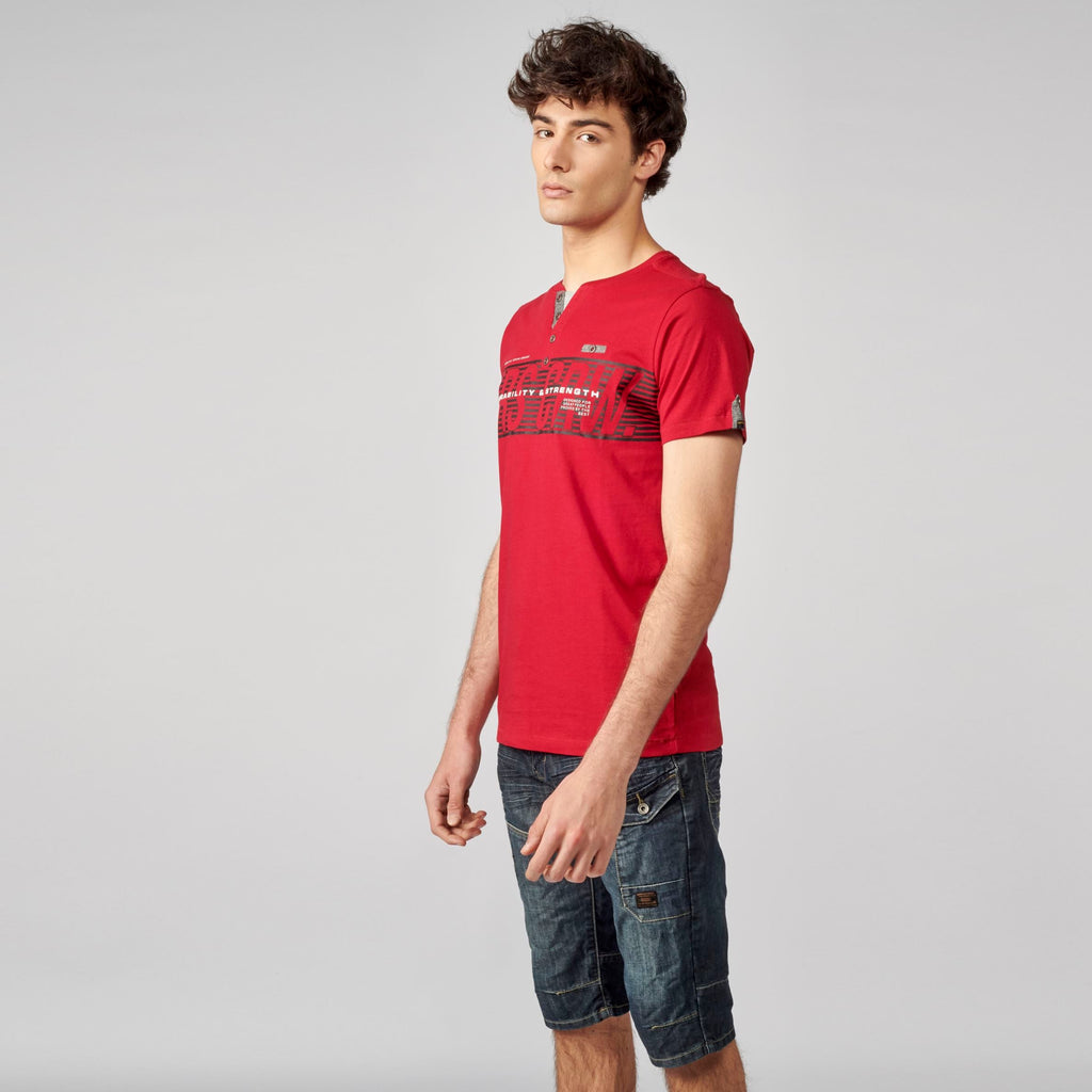 Camiseta Hombre Cuello Panadero Estampada – Koroshi 2111MC36