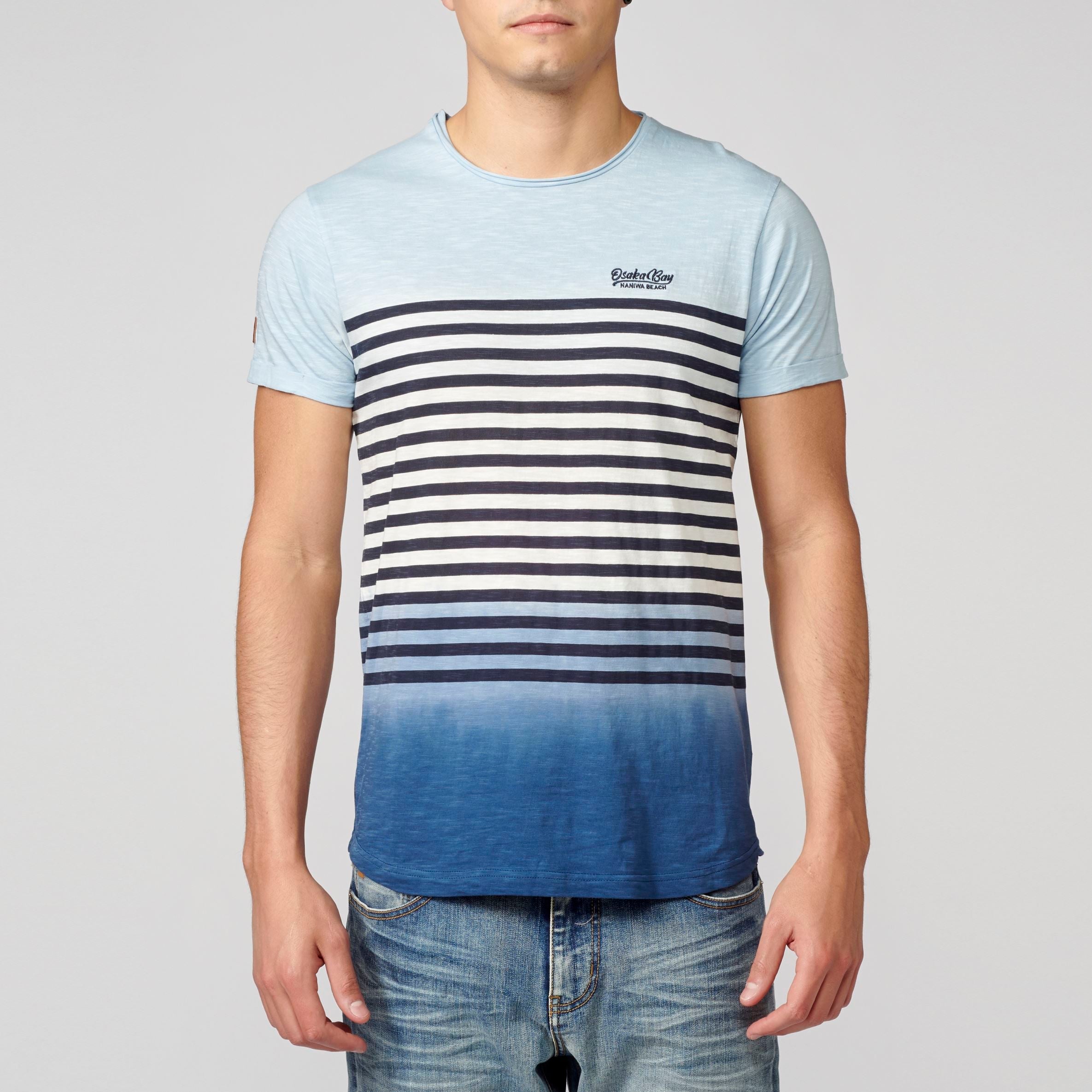 Camiseta Hombre Rayas Degradado Marinero – Koroshi 2111MC37