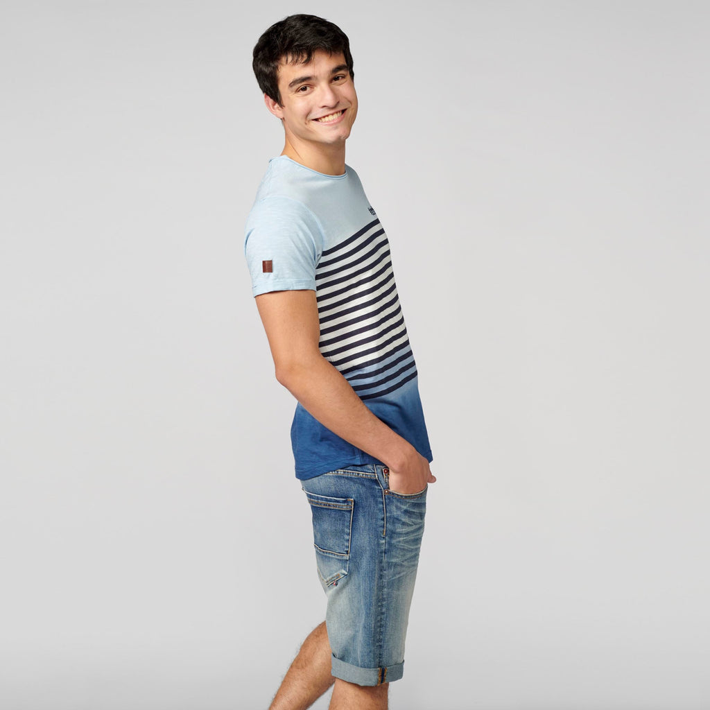 Camiseta Hombre Rayas Degradado Marinero – Koroshi 2111MC37
