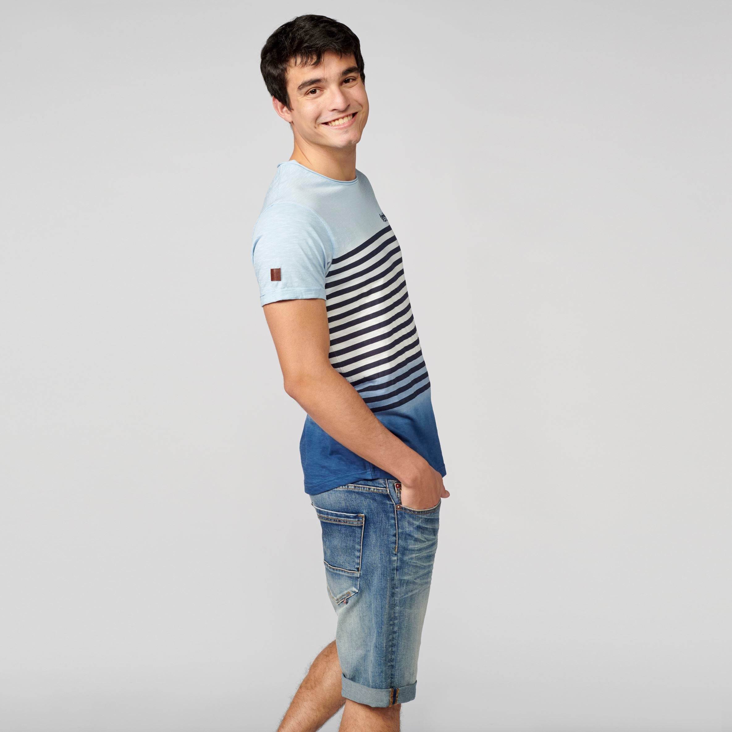 Camiseta Hombre Rayas Degradado Marinero – Koroshi 2111MC37