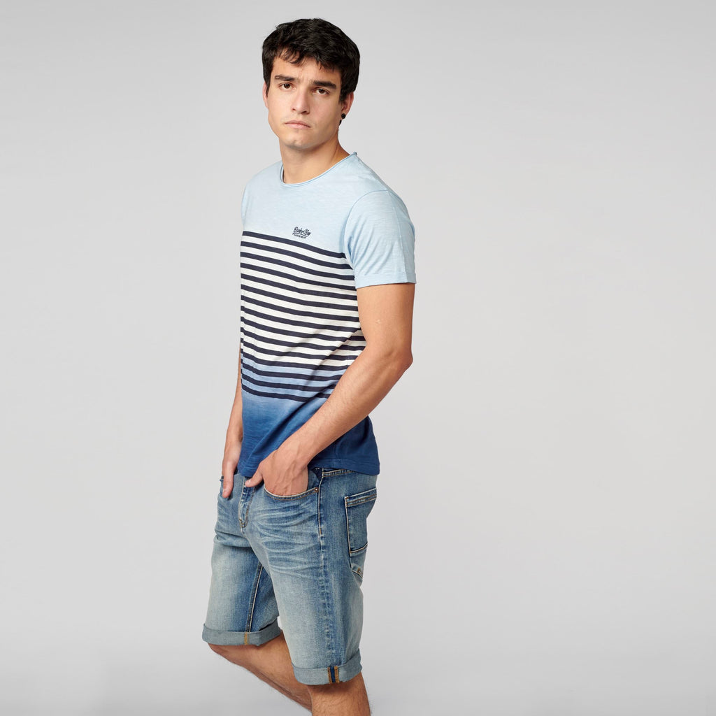 Camiseta Hombre Rayas Degradado Marinero – Koroshi 2111MC37