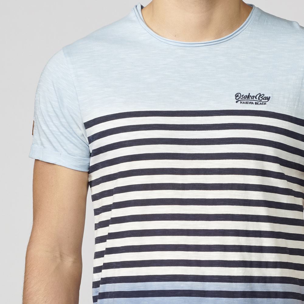 Camiseta Hombre Rayas Degradado Marinero – Koroshi 2111MC37