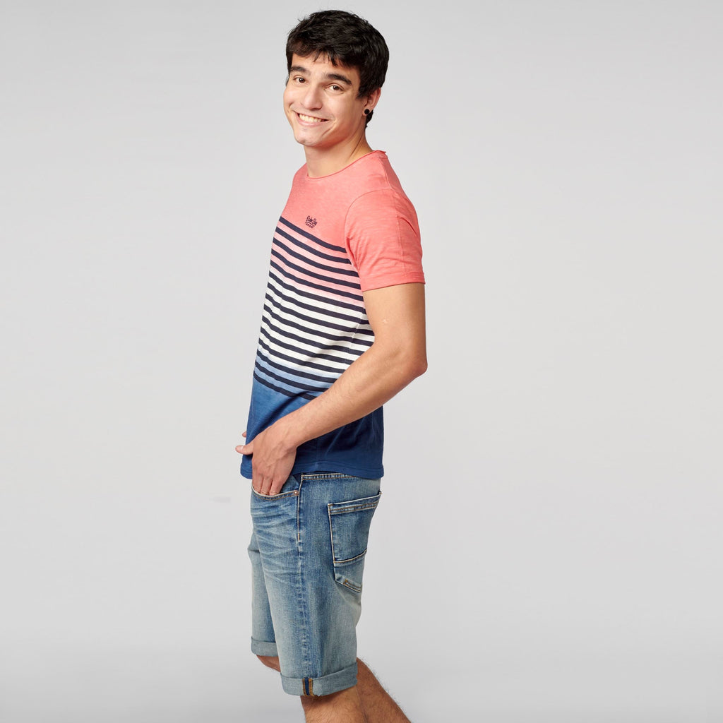Camiseta Hombre Rayas Degradado Marinero – Koroshi 2111MC37