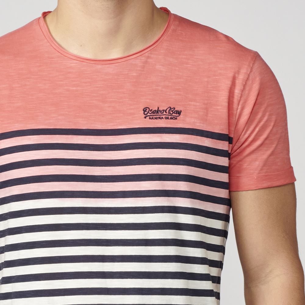 Camiseta Hombre Rayas Degradado Marinero – Koroshi 2111MC37