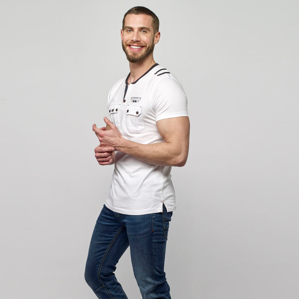 Camiseta Hombre Cuello Panadero Bolsillos – Koroshi 2111MC49