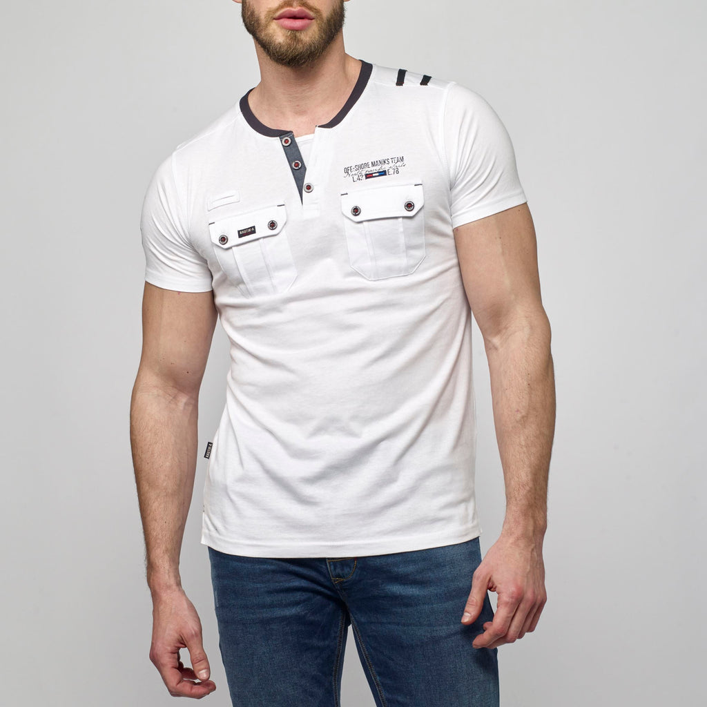 Camiseta Hombre Cuello Panadero Bolsillos – Koroshi 2111MC49