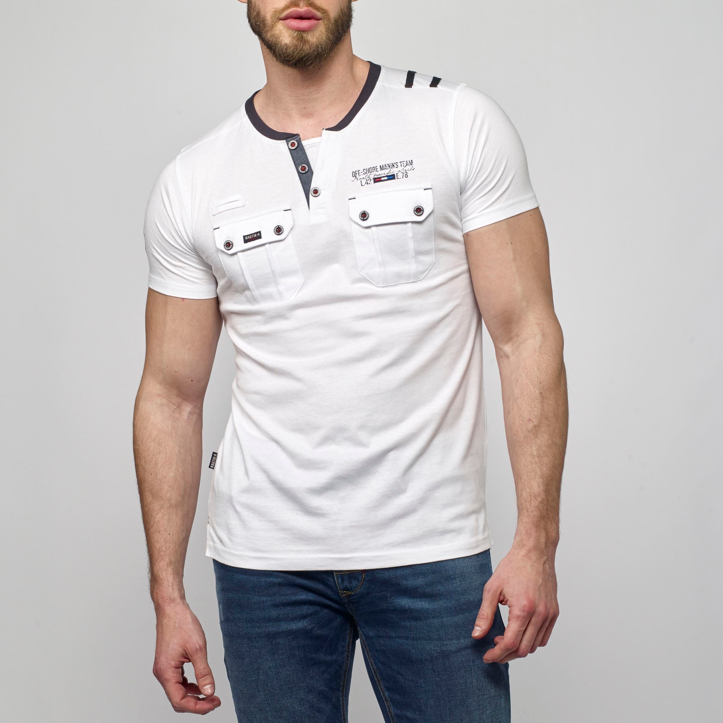 Camiseta Hombre Cuello Panadero Bolsillos – Koroshi 2111MC49