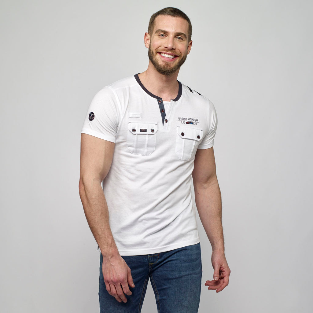 Camiseta Hombre Cuello Panadero Bolsillos – Koroshi 2111MC49
