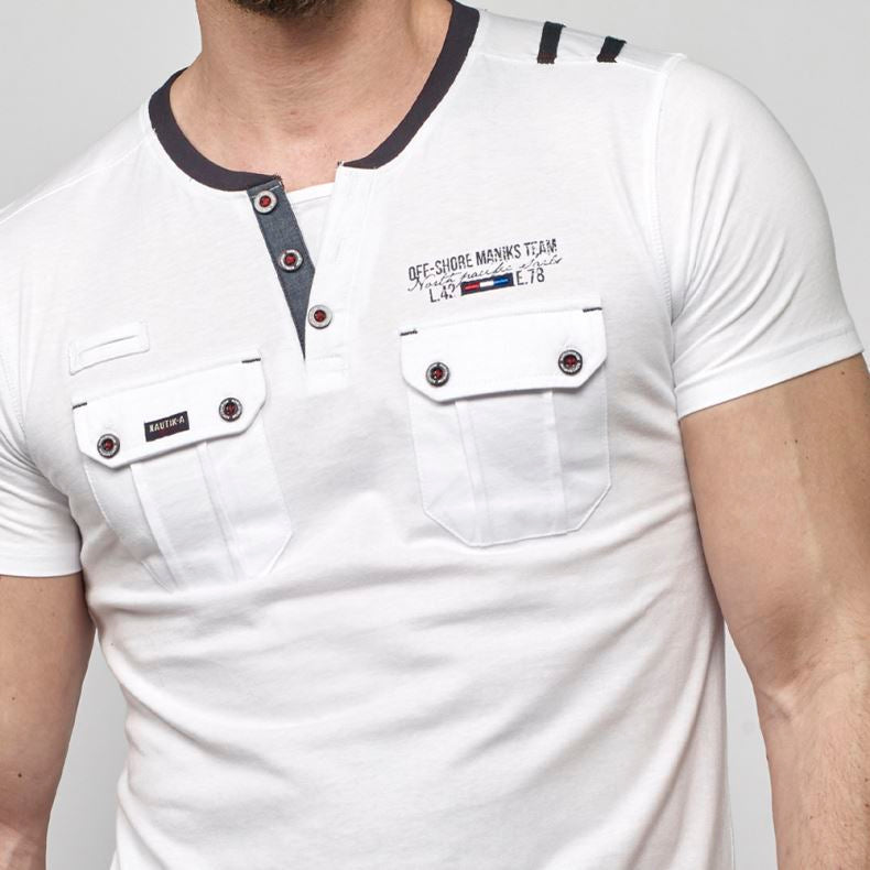Camiseta Hombre Cuello Panadero Bolsillos – Koroshi 2111MC49