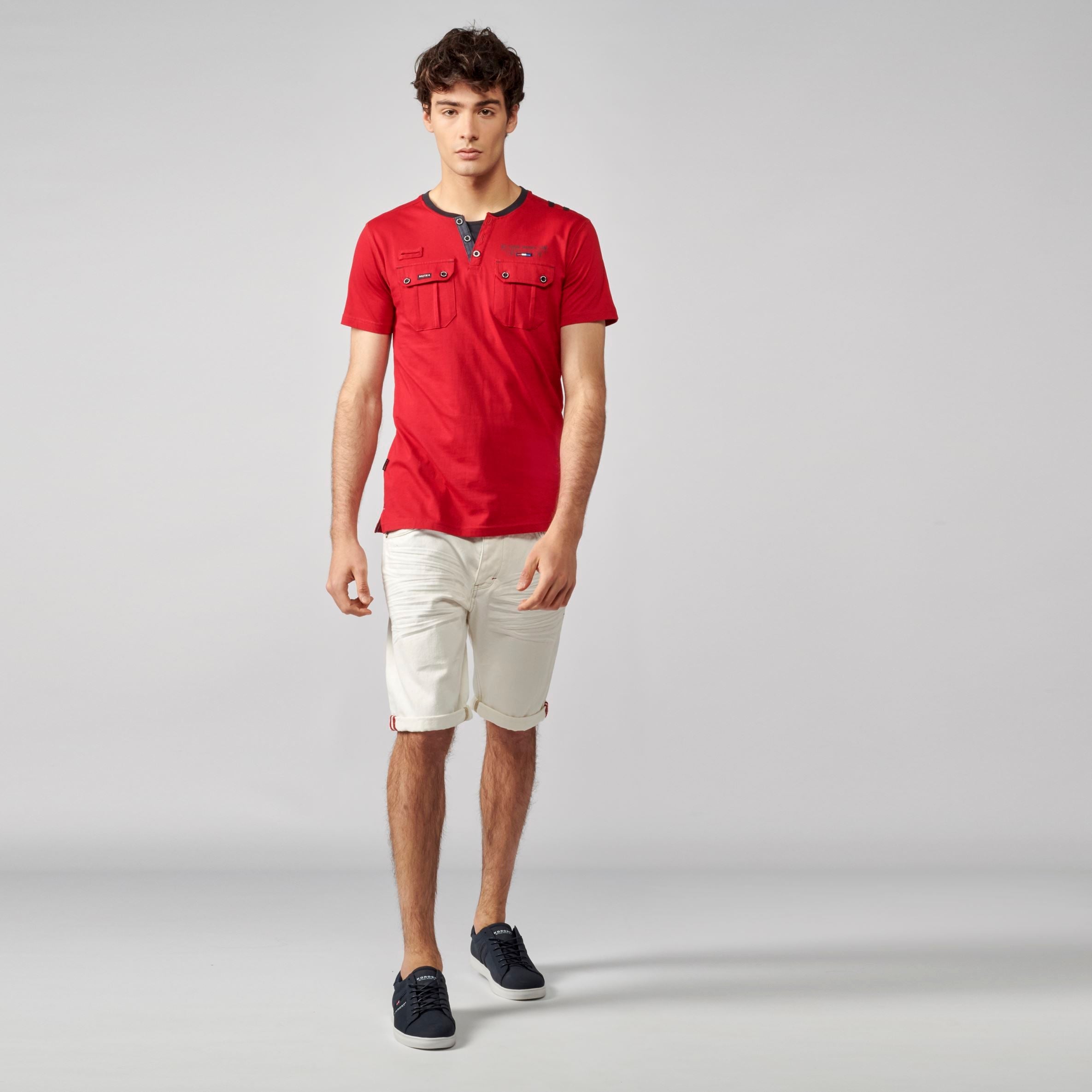 Camiseta Hombre Cuello Panadero Bolsillos – Koroshi 2111MC49