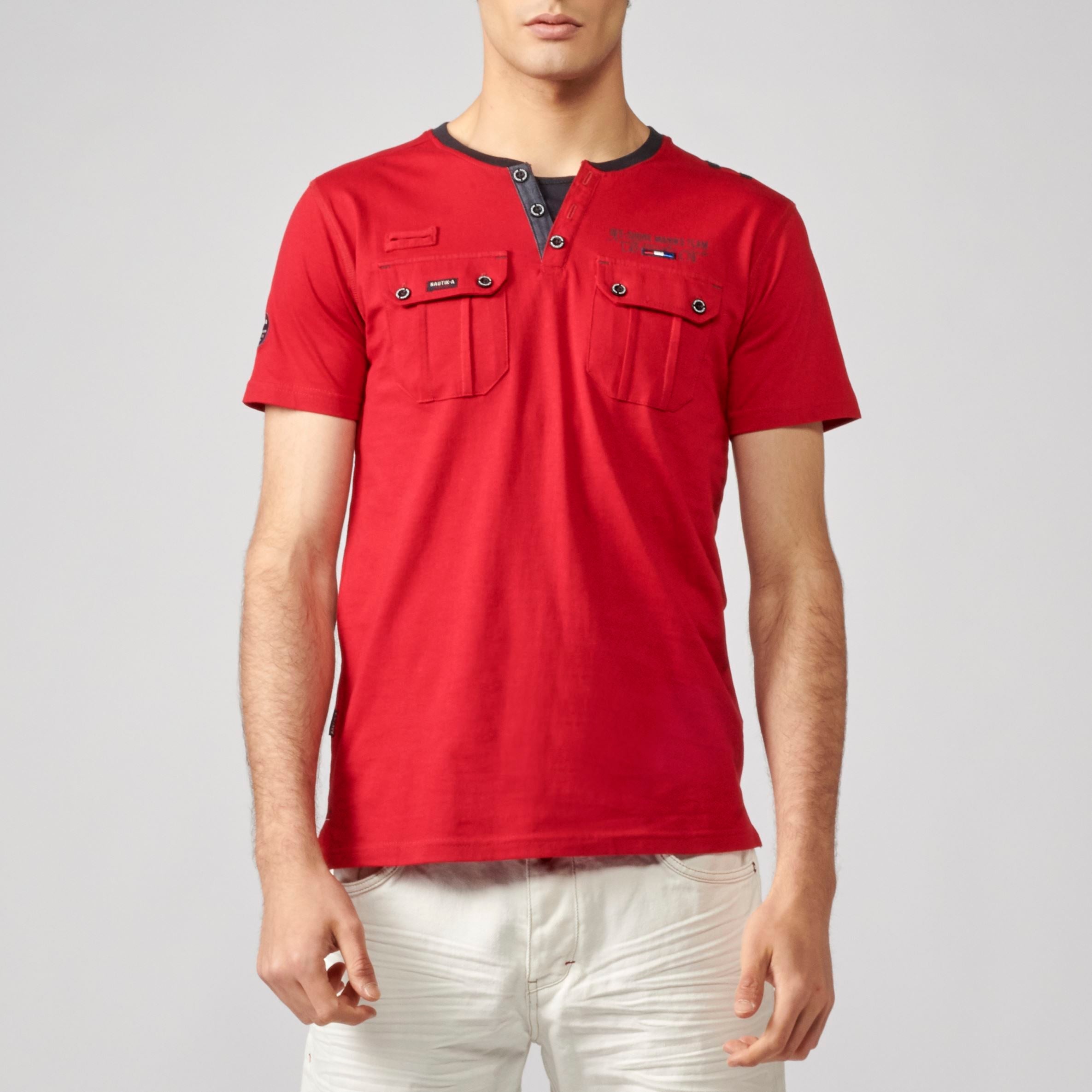 Camiseta Hombre Cuello Panadero Bolsillos – Koroshi 2111MC49
