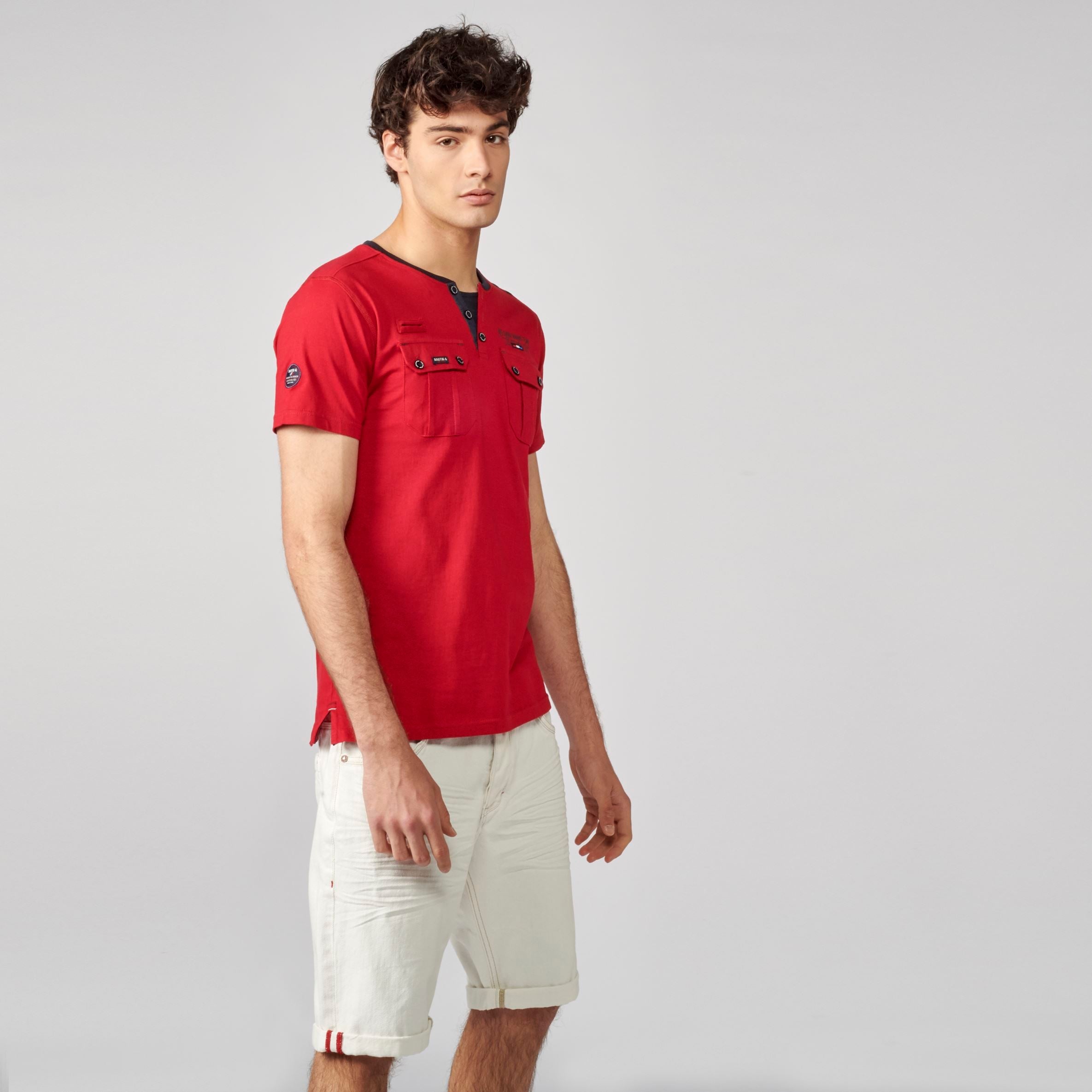 Camiseta Hombre Cuello Panadero Bolsillos – Koroshi 2111MC49