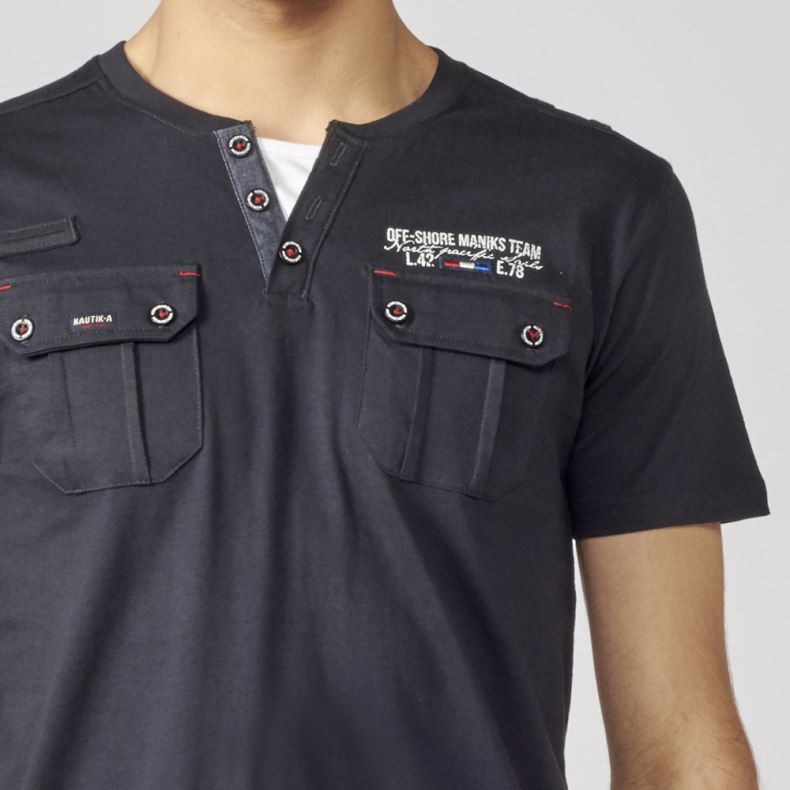 Camiseta Hombre Cuello Panadero Bolsillos – Koroshi 2111MC49