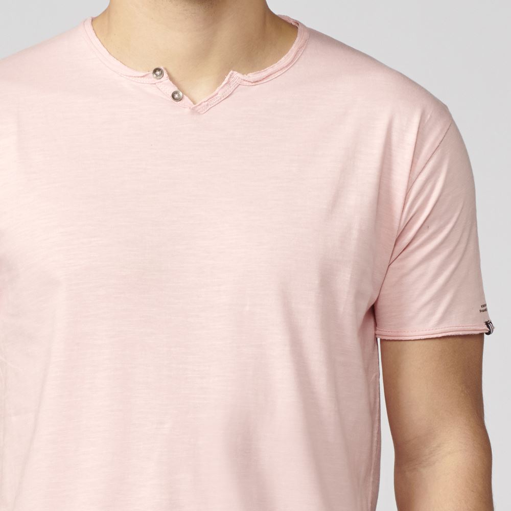 Camiseta Manga Corta Hombre Cuello con Abertura – Koroshi 2111MC62