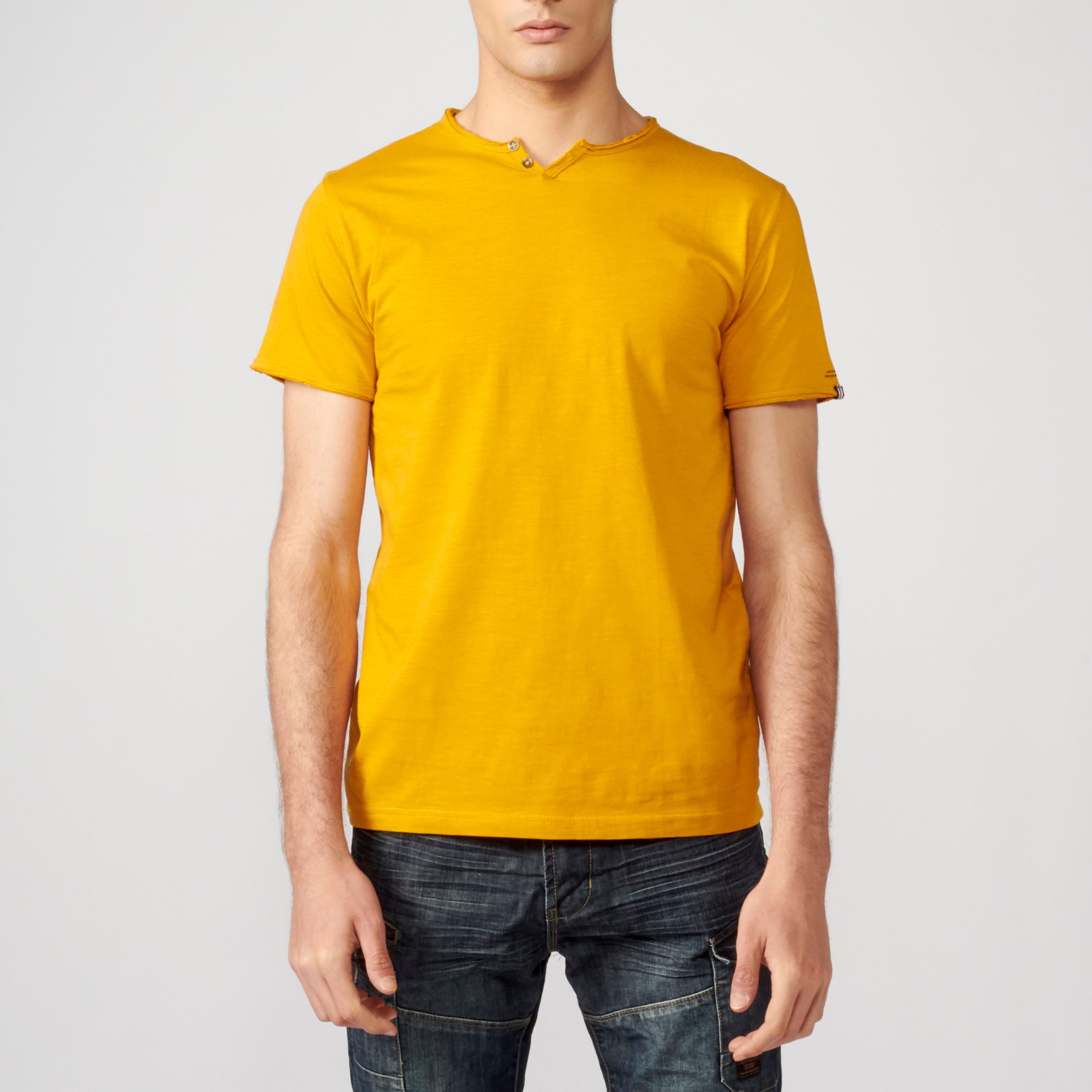Camiseta Manga Corta Hombre Cuello con Abertura – Koroshi 2111MC62