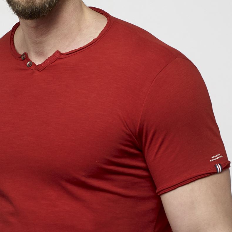 Camiseta Manga Corta Hombre Cuello con Abertura – Koroshi 2111MC62