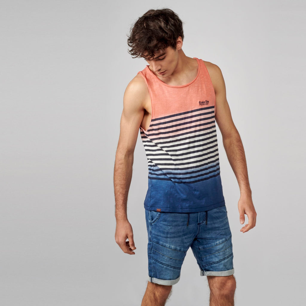 Camiseta Tirantes Hombre Degradado Rayas Marineras – Koroshi 2111MS01