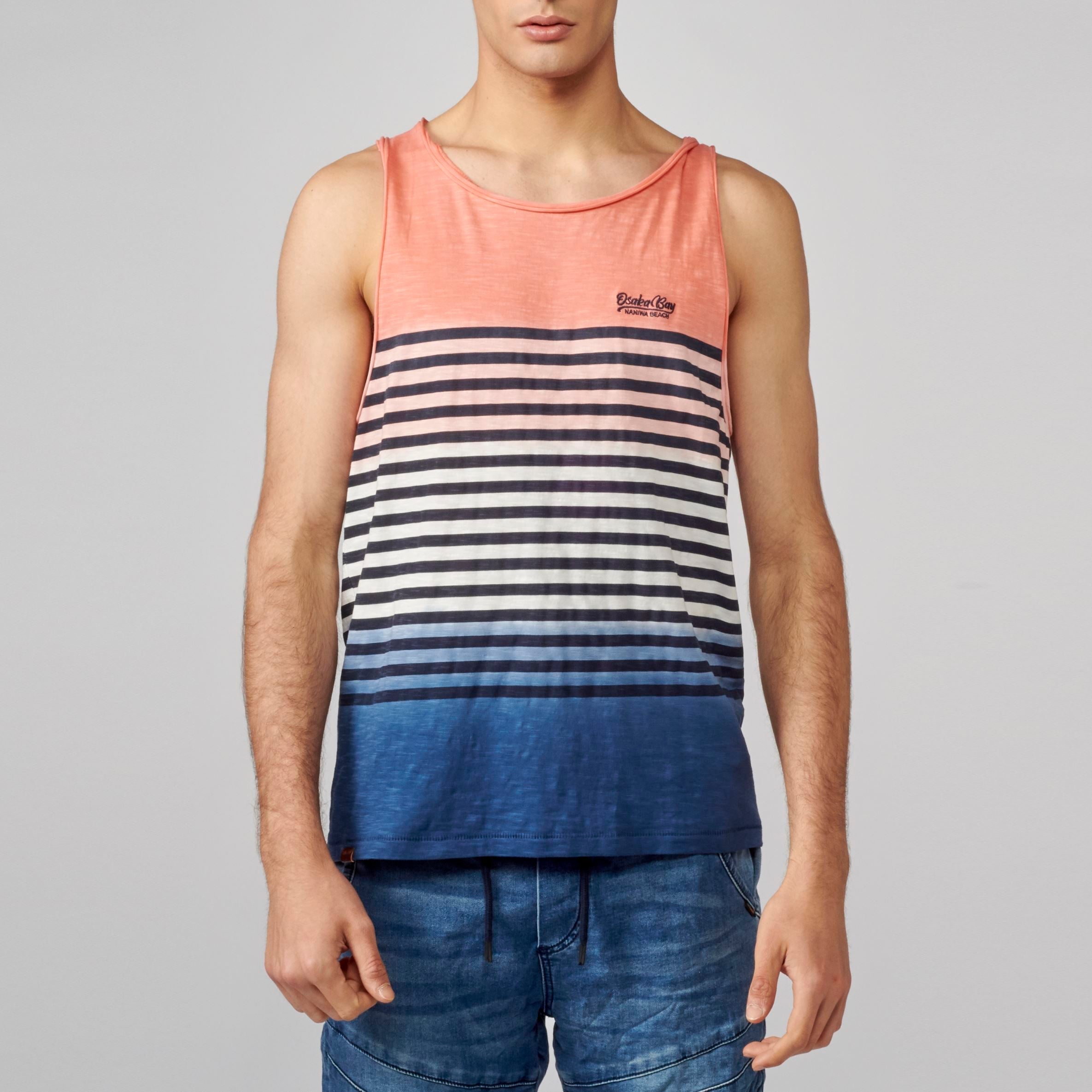 Camiseta Tirantes Hombre Degradado Rayas Marineras – Koroshi 2111MS01