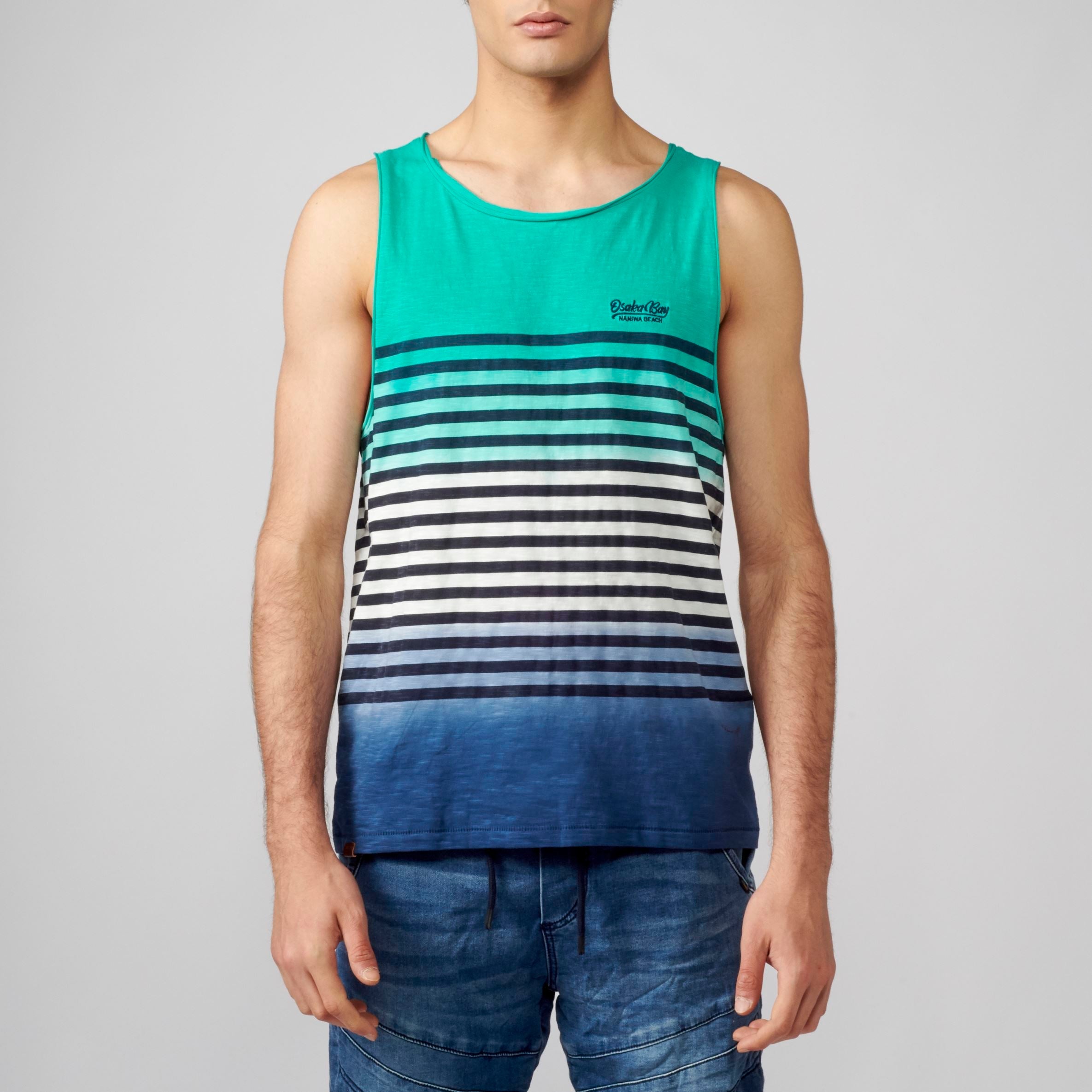 Camiseta Tirantes Hombre Degradado Rayas Marineras – Koroshi 2111MS01