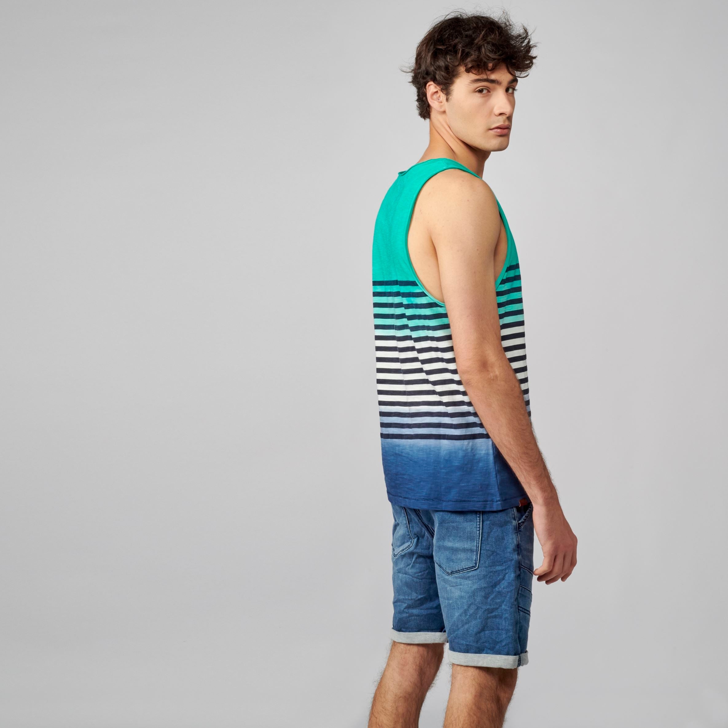 Camiseta Tirantes Hombre Degradado Rayas Marineras – Koroshi 2111MS01