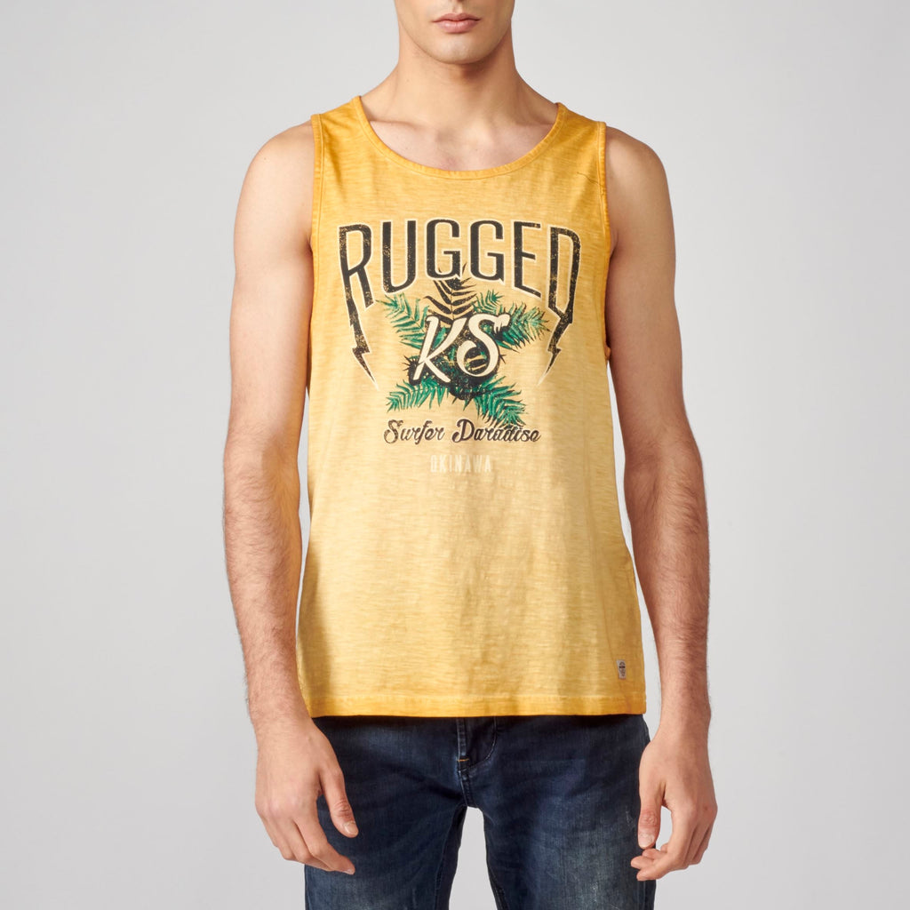 Camiseta Tirantes Hombre Degradado Texto en Relieve – Koroshi 2111MS04