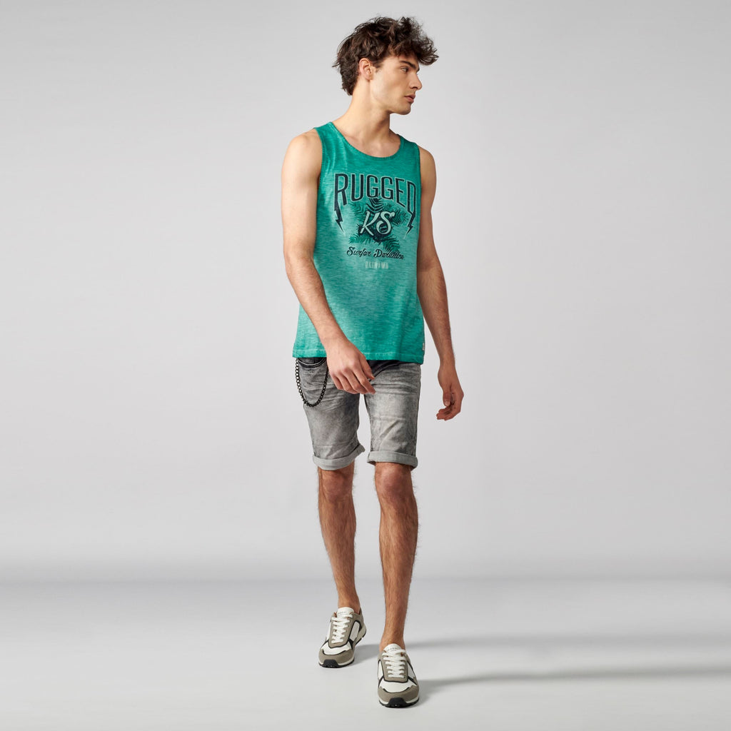 Camiseta Tirantes Hombre Degradado Texto en Relieve – Koroshi 2111MS04