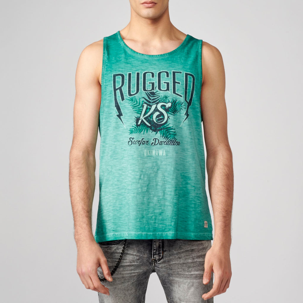 Camiseta Tirantes Hombre Degradado Texto en Relieve – Koroshi 2111MS04