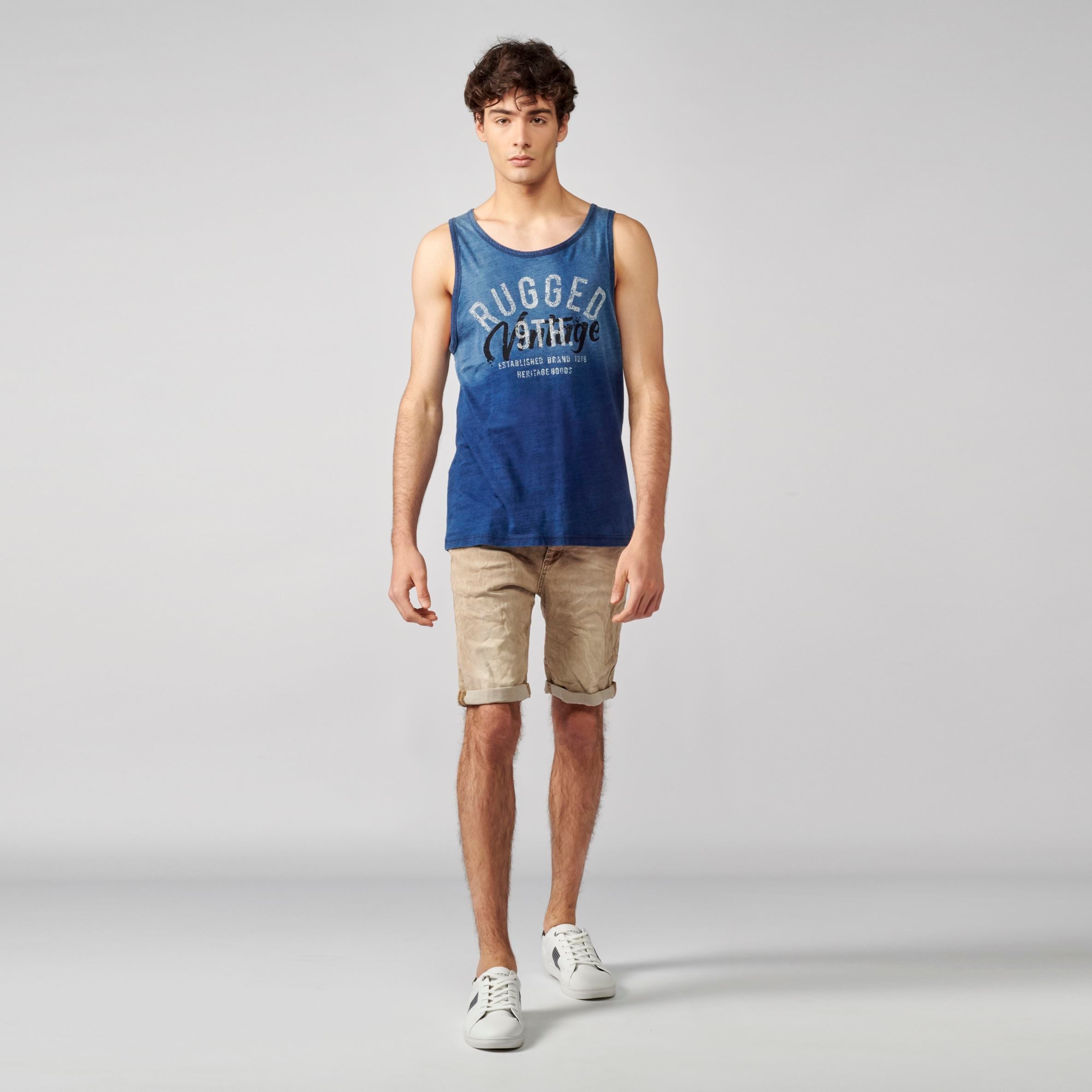 Camiseta sin Mangas Hombre Efecto Degradado – Koroshi Índigo