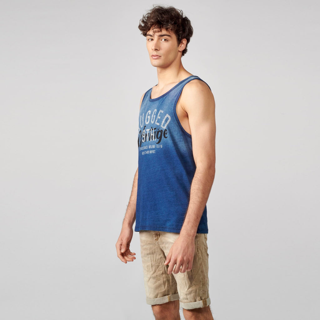 Camiseta sin Mangas Hombre Efecto Degradado – Koroshi Índigo
