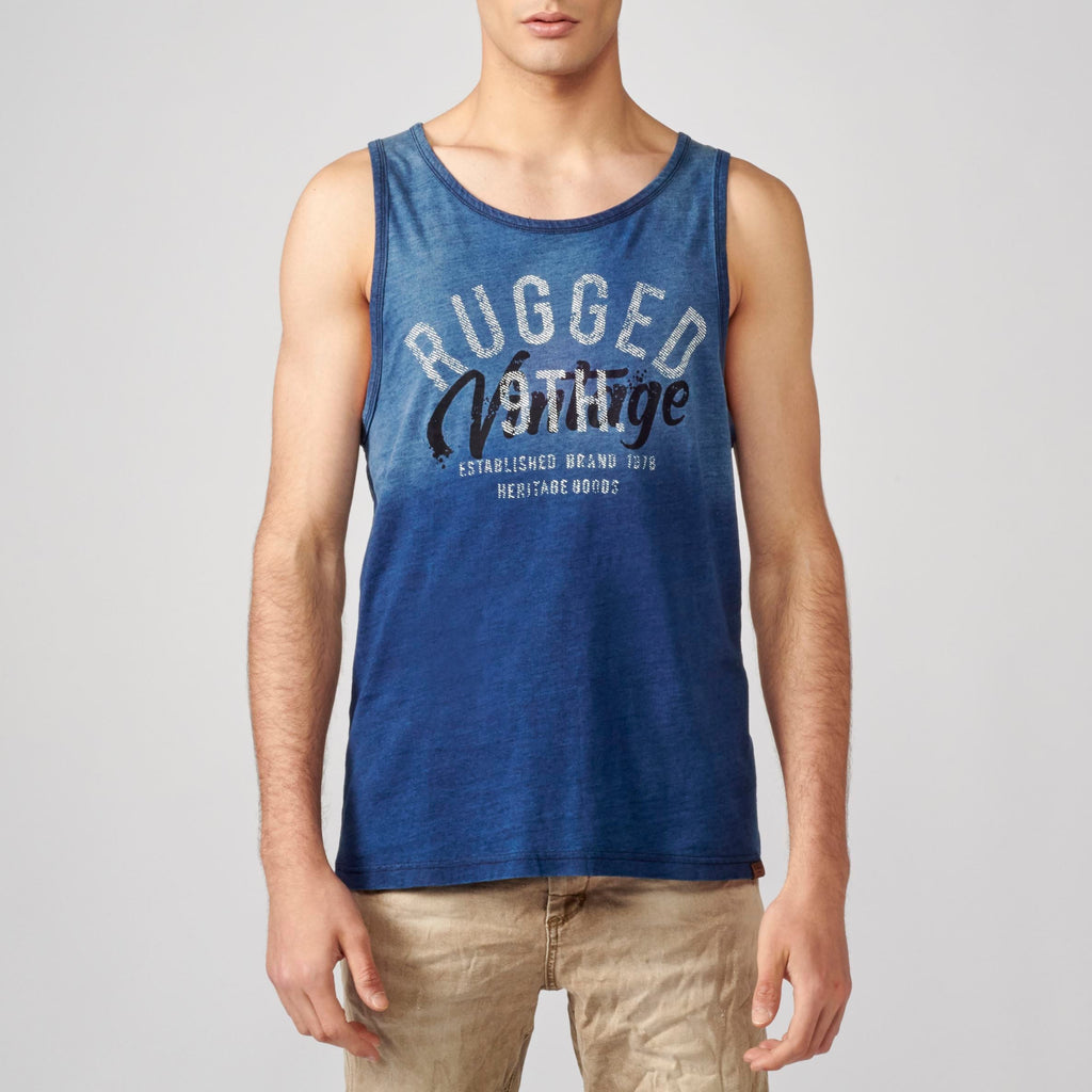 Camiseta sin Mangas Hombre Efecto Degradado – Koroshi Índigo