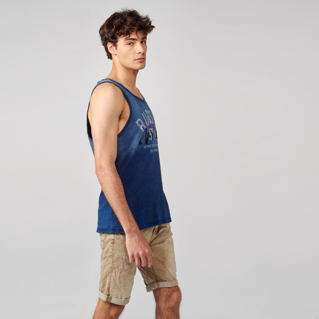 Camiseta sin Mangas Hombre Efecto Degradado – Koroshi Índigo