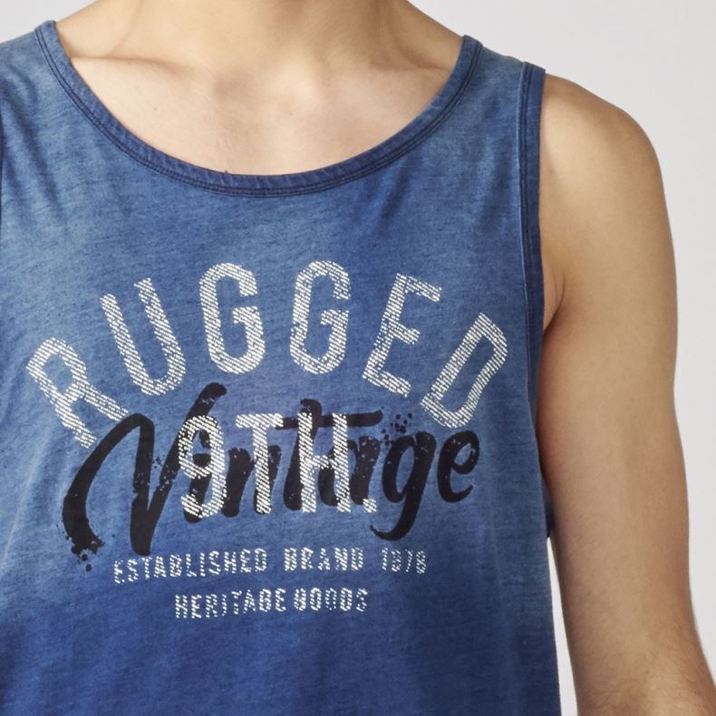 Camiseta sin Mangas Hombre Efecto Degradado – Koroshi Índigo