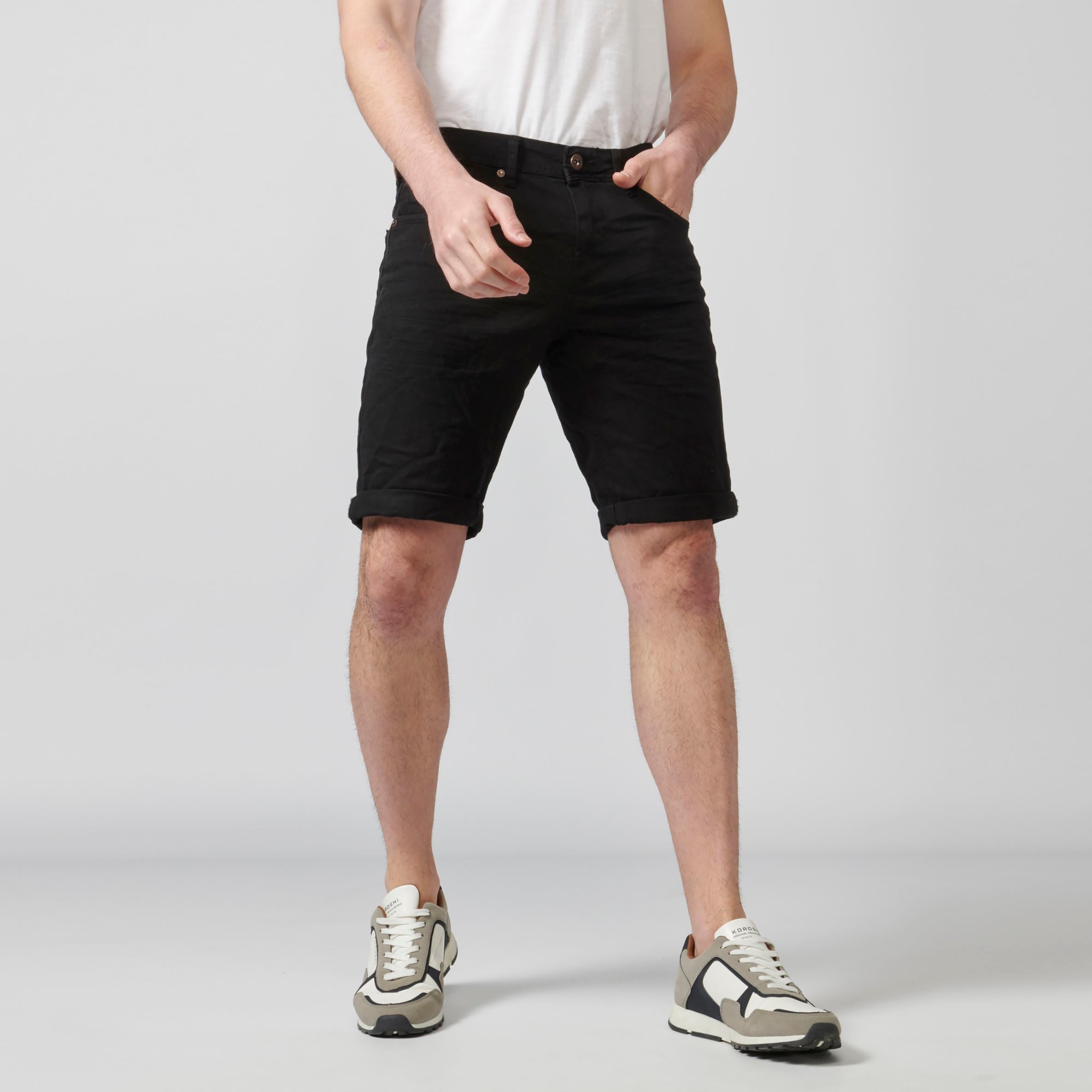 Bermuda Denim Stretch Regular con Vuelta Hombre – Koroshi 2111PS01