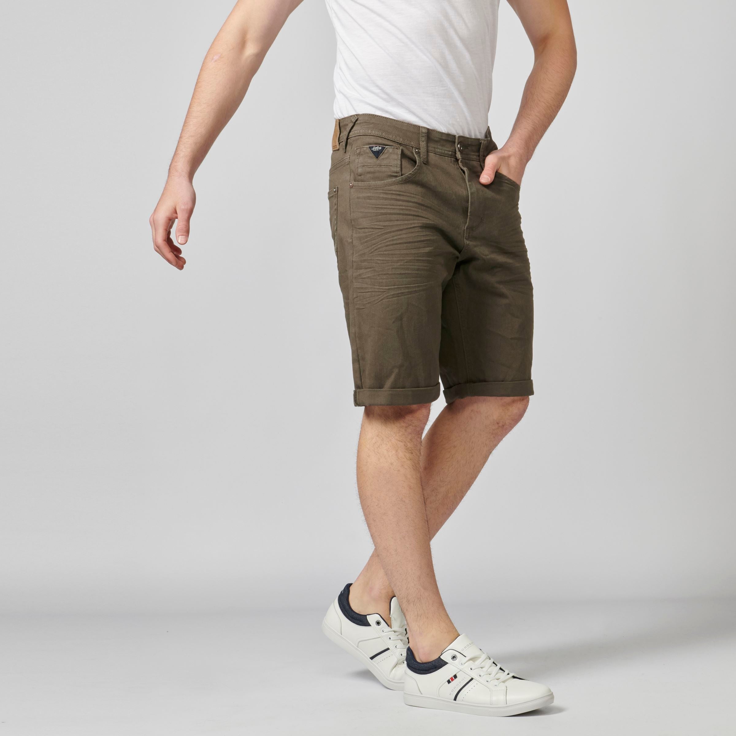 Bermuda Denim Stretch Regular con Vuelta Hombre – Koroshi 2111PS01