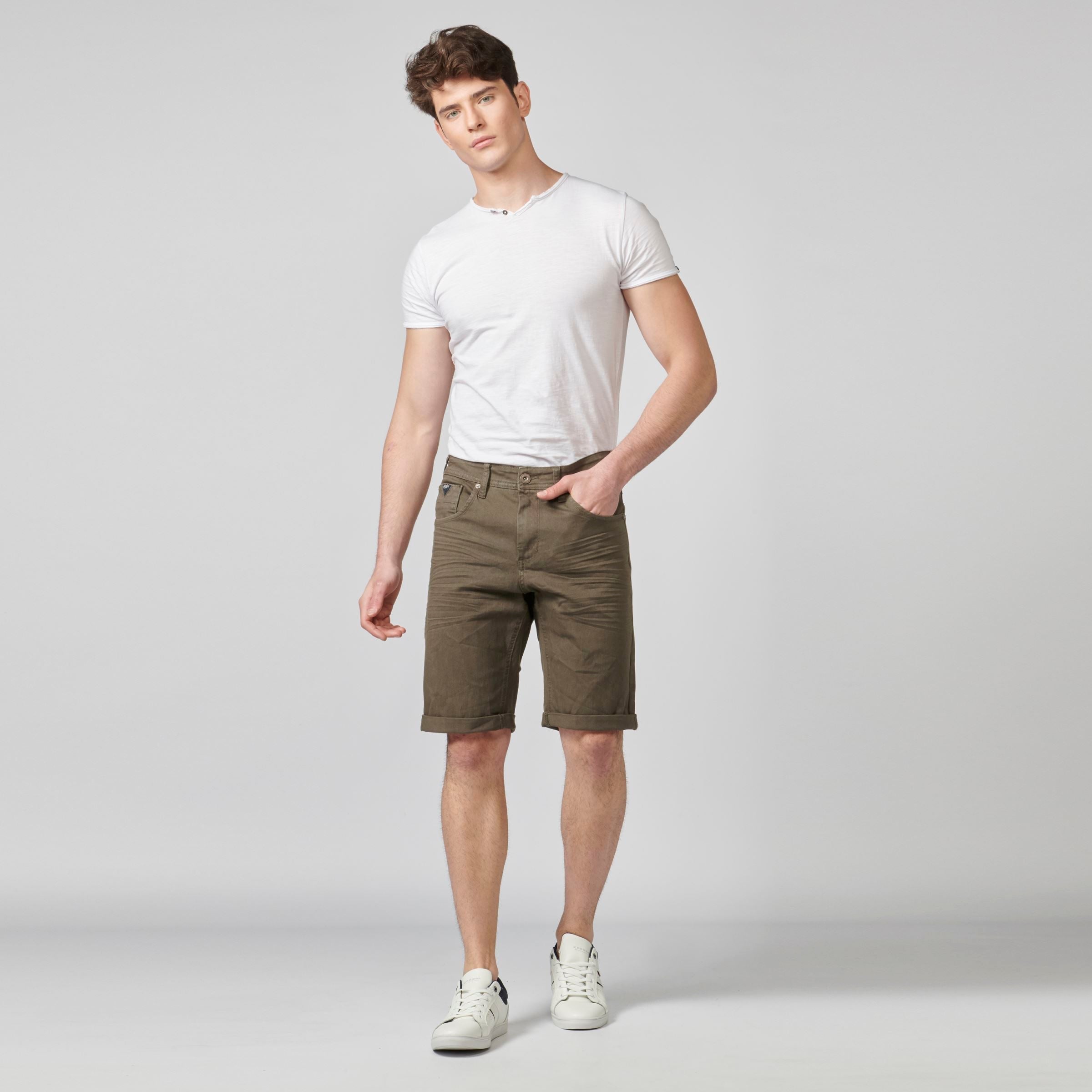 Bermuda Denim Stretch Regular con Vuelta Hombre – Koroshi 2111PS01