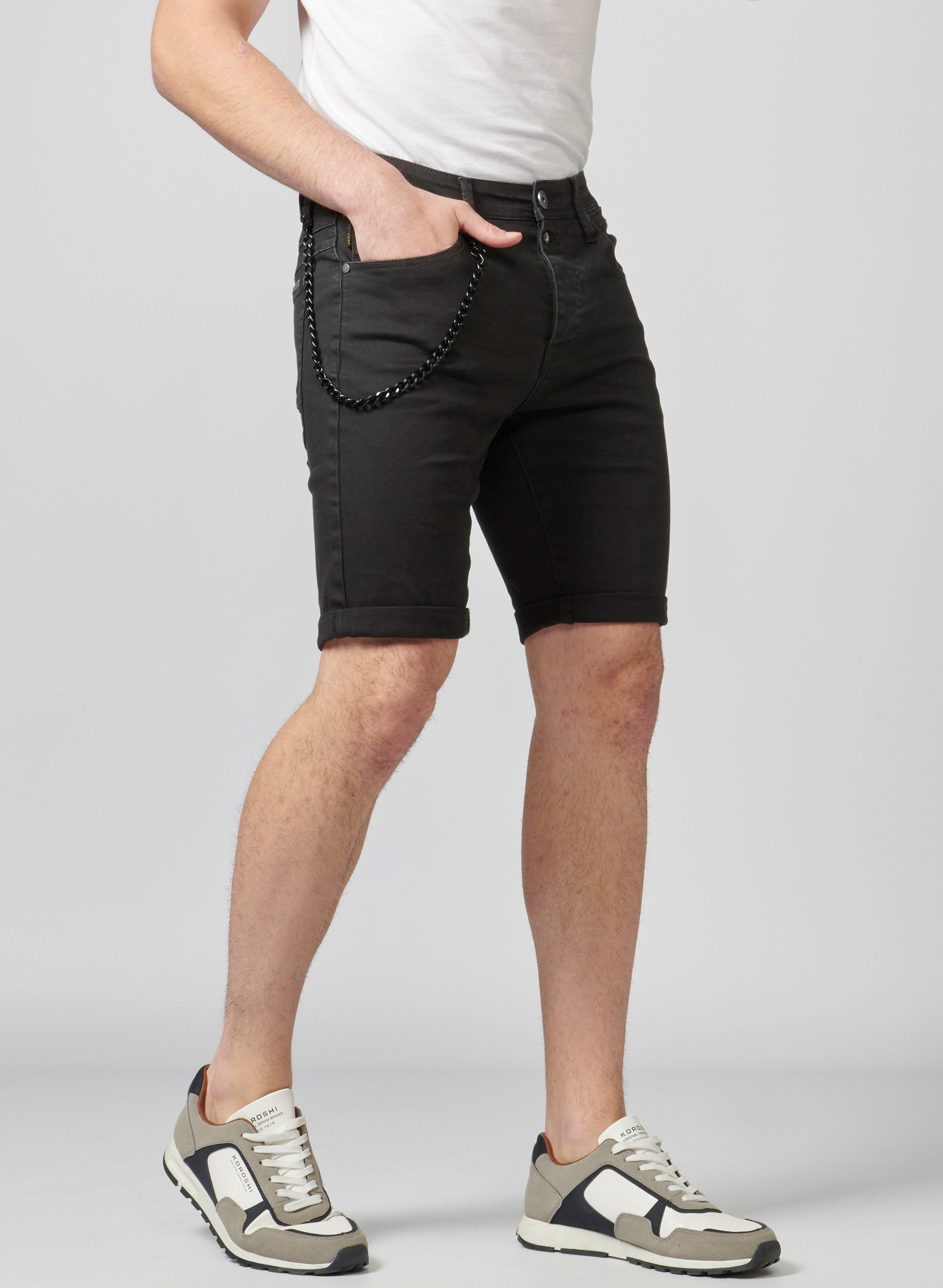 Bermuda Vaquera Hombre Low Rise con Cadena – Koroshi 2111PS03