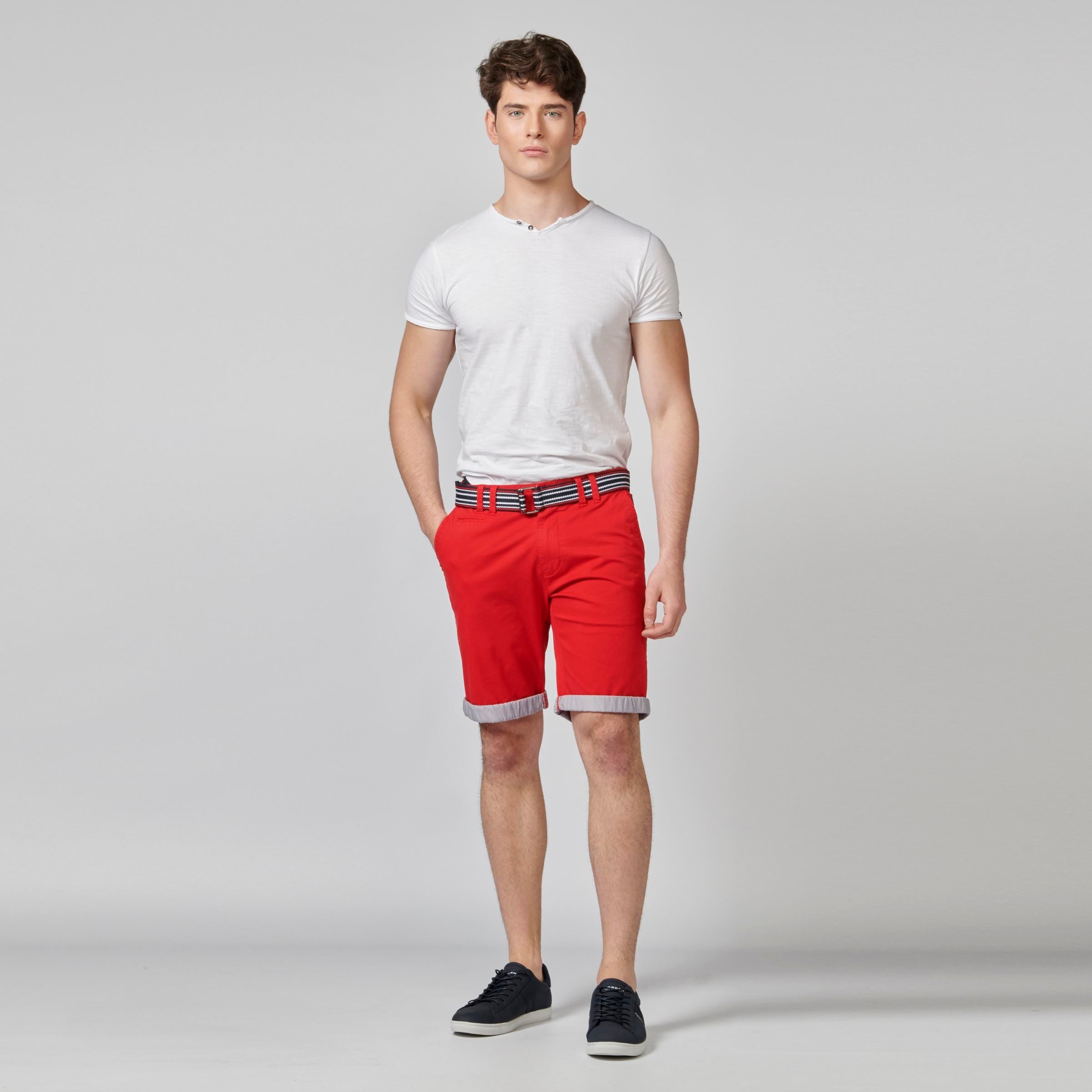 Bermuda Hombre Chino Algodón Stretch Vuelta Contraste – Koroshi 2111PS07