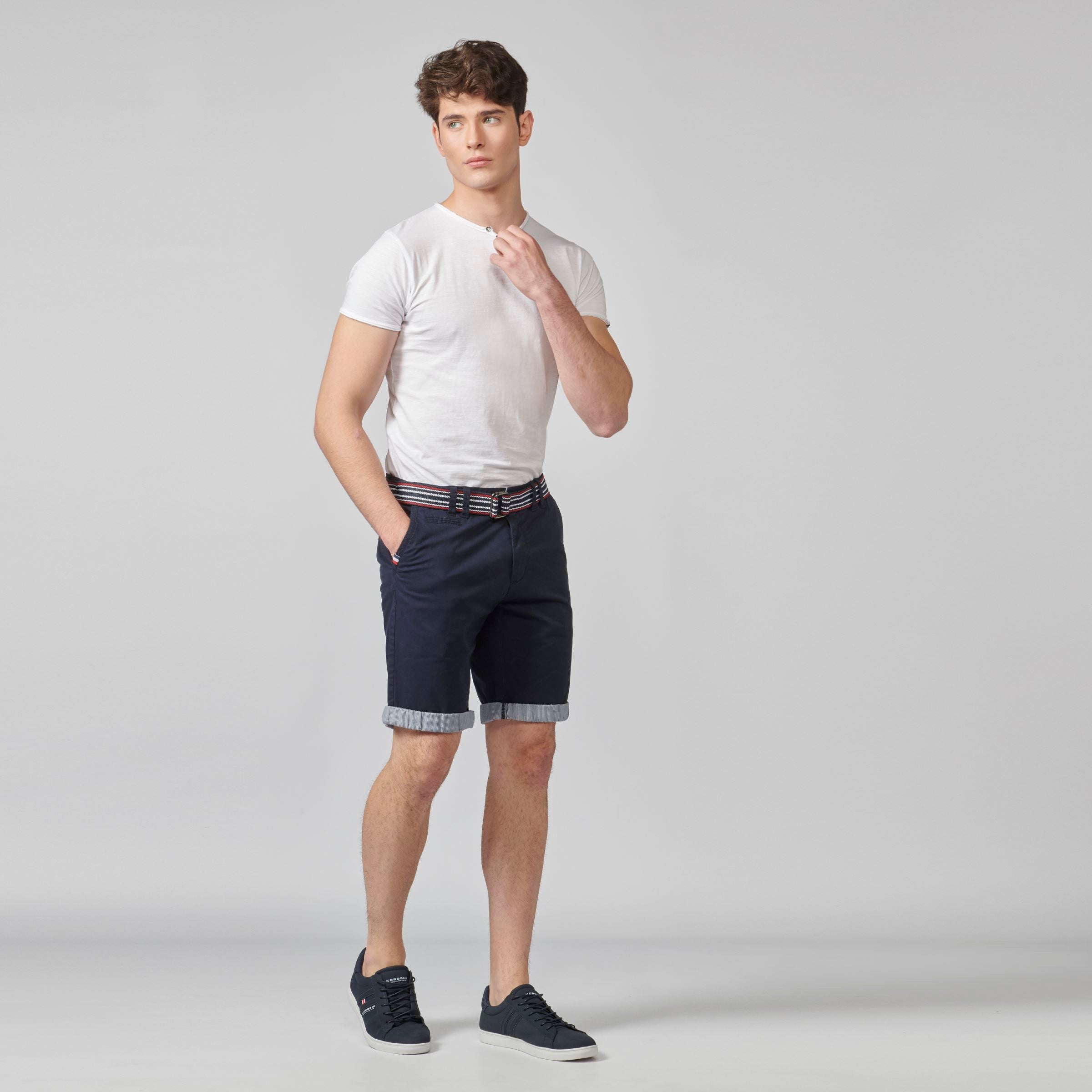 Bermuda Hombre Chino Algodón Stretch Vuelta Contraste – Koroshi 2111PS07